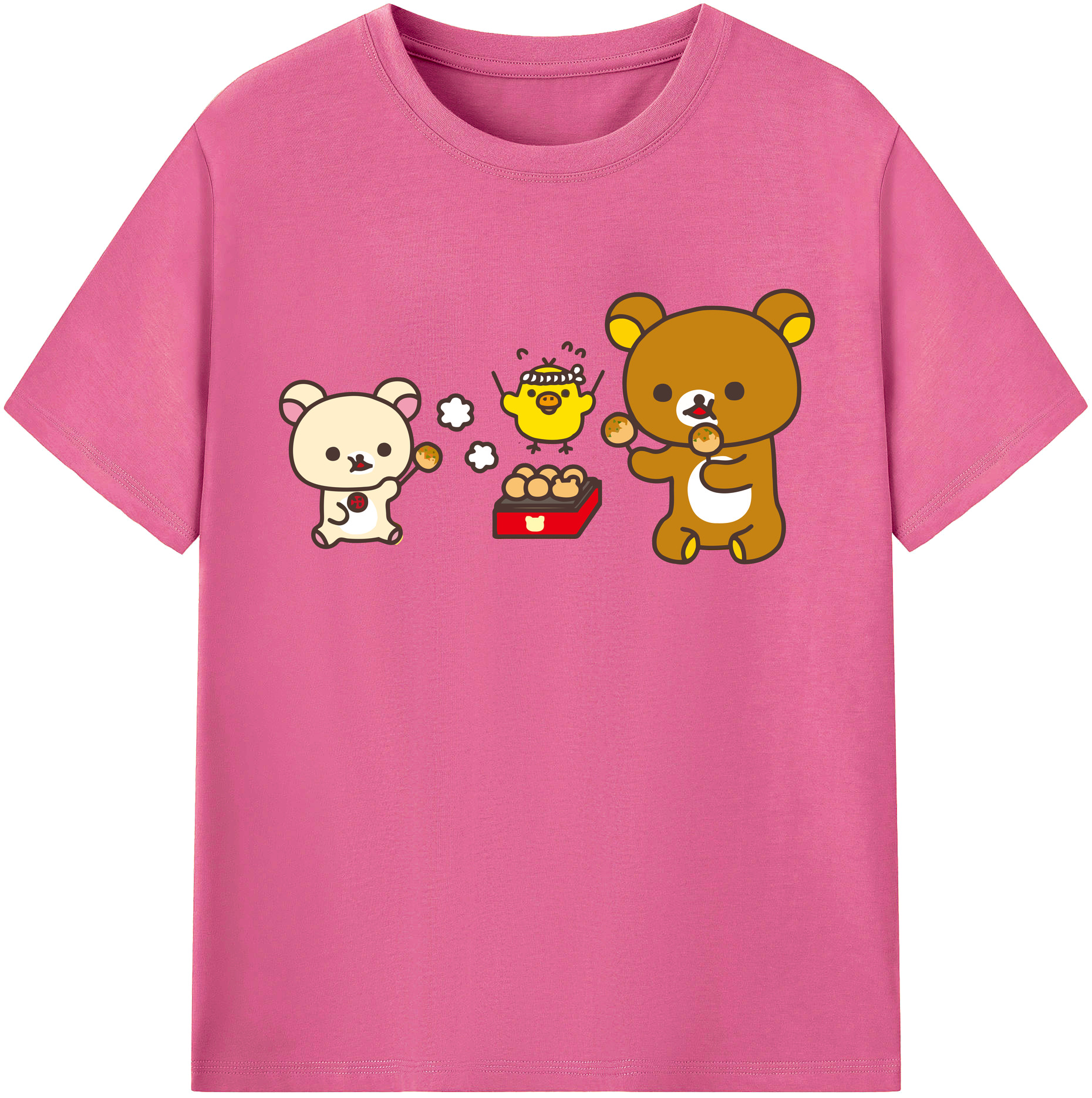 （画像用） リラックマ リラックマ キイロイトリ Rilakkuma Korilakkuma Kiiroitori レディースカジュアルプリントTシャツ（綿100％）