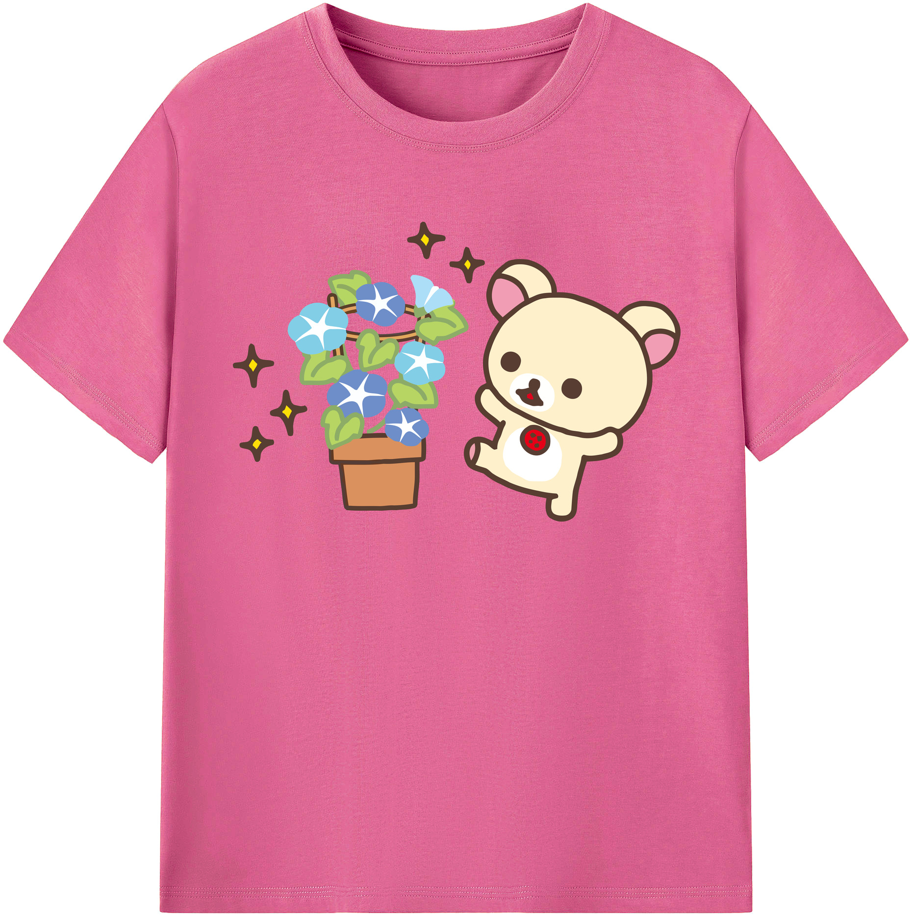 （画像用） リラックマ リラックマ キイロイトリ Rilakkuma Korilakkuma Kiiroitori レディースカジュアルプリントTシャツ（綿100％）