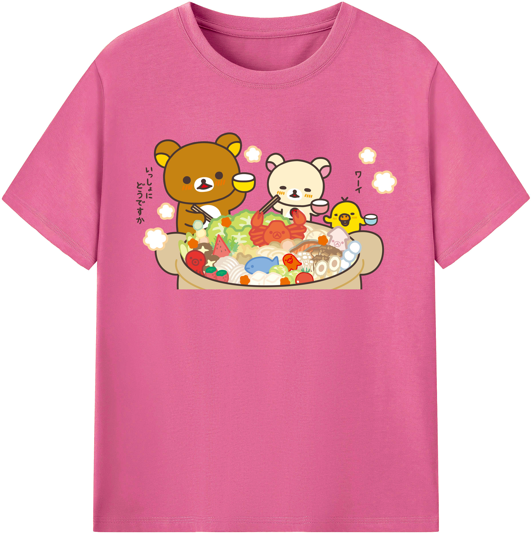（画像用） リラックマ リラックマ キイロイトリ Rilakkuma Korilakkuma Kiiroitori レディースカジュアルプリントTシャツ（綿100％）