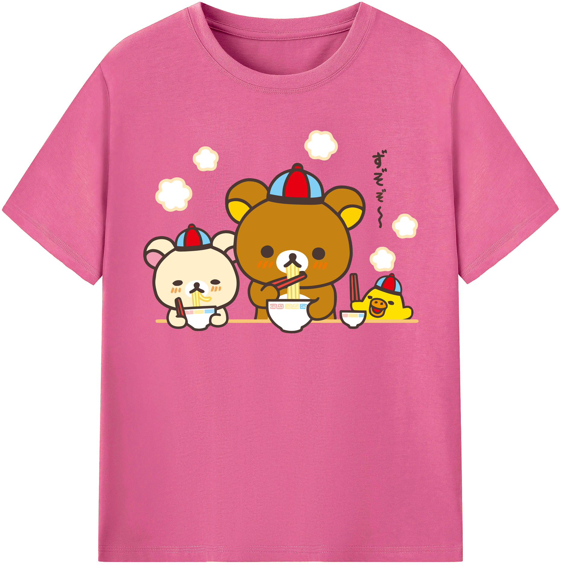 （画像用） リラックマ リラックマ キイロイトリ Rilakkuma Korilakkuma Kiiroitori レディースカジュアルプリントTシャツ（綿100％）