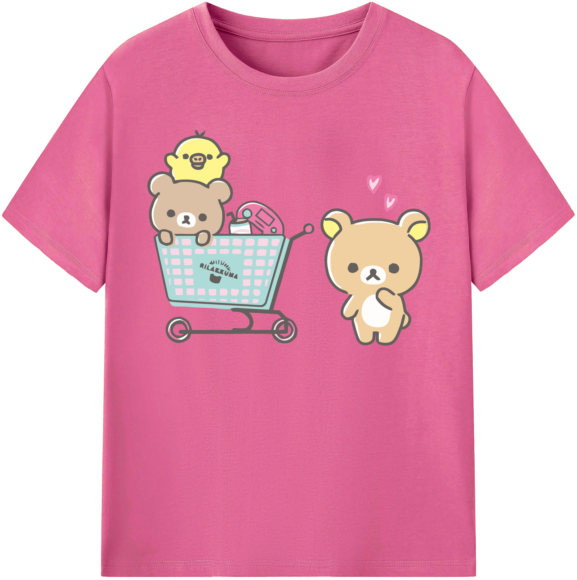 （画像用） リラックマ リラックマ キイロイトリ Rilakkuma Korilakkuma Kiiroitori レディースカジュアルプリントTシャツ（綿100％）
