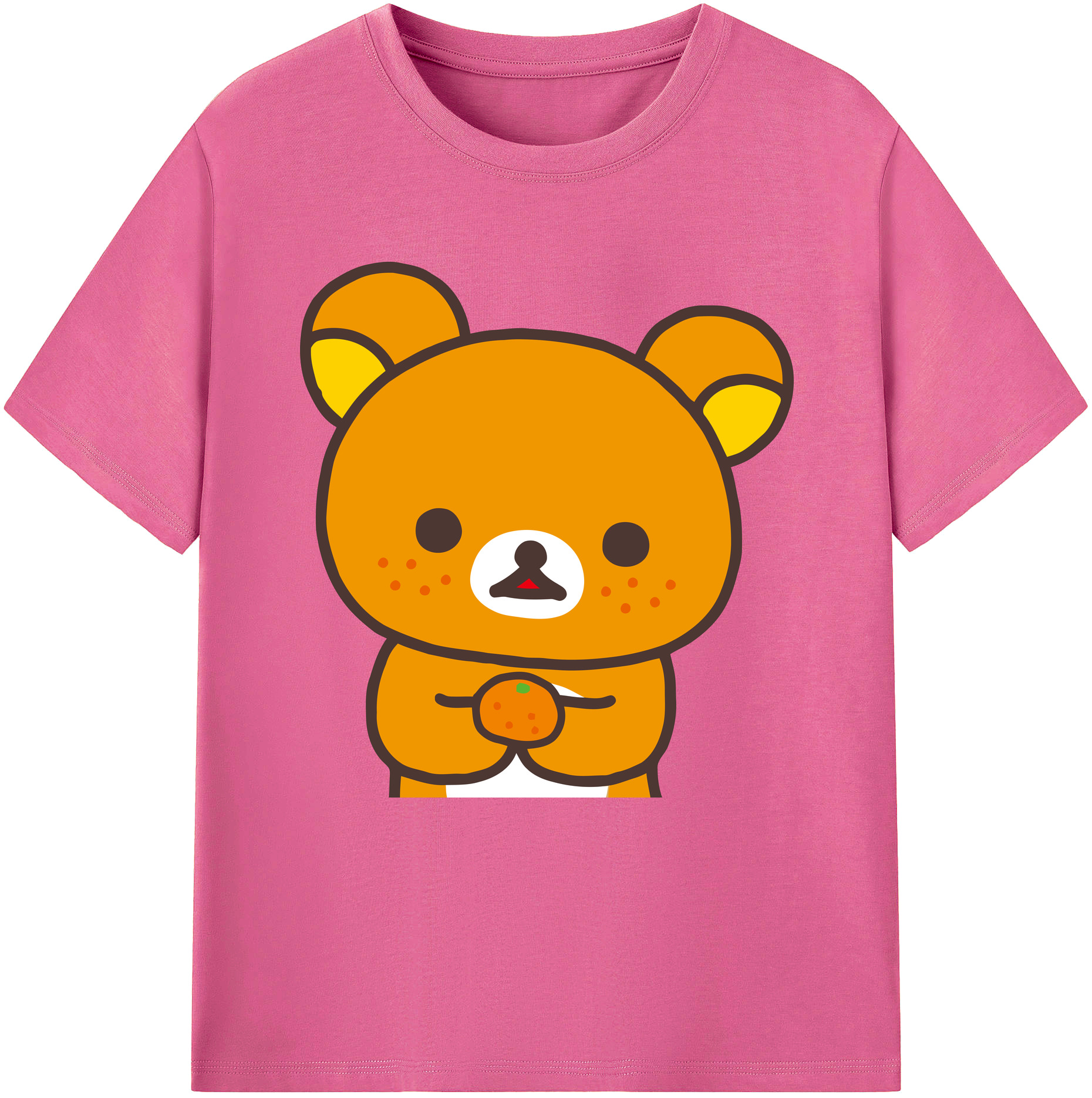 （画像用） リラックマ リラックマ キイロイトリ Rilakkuma Korilakkuma Kiiroitori レディースカジュアルプリントTシャツ（綿100％）