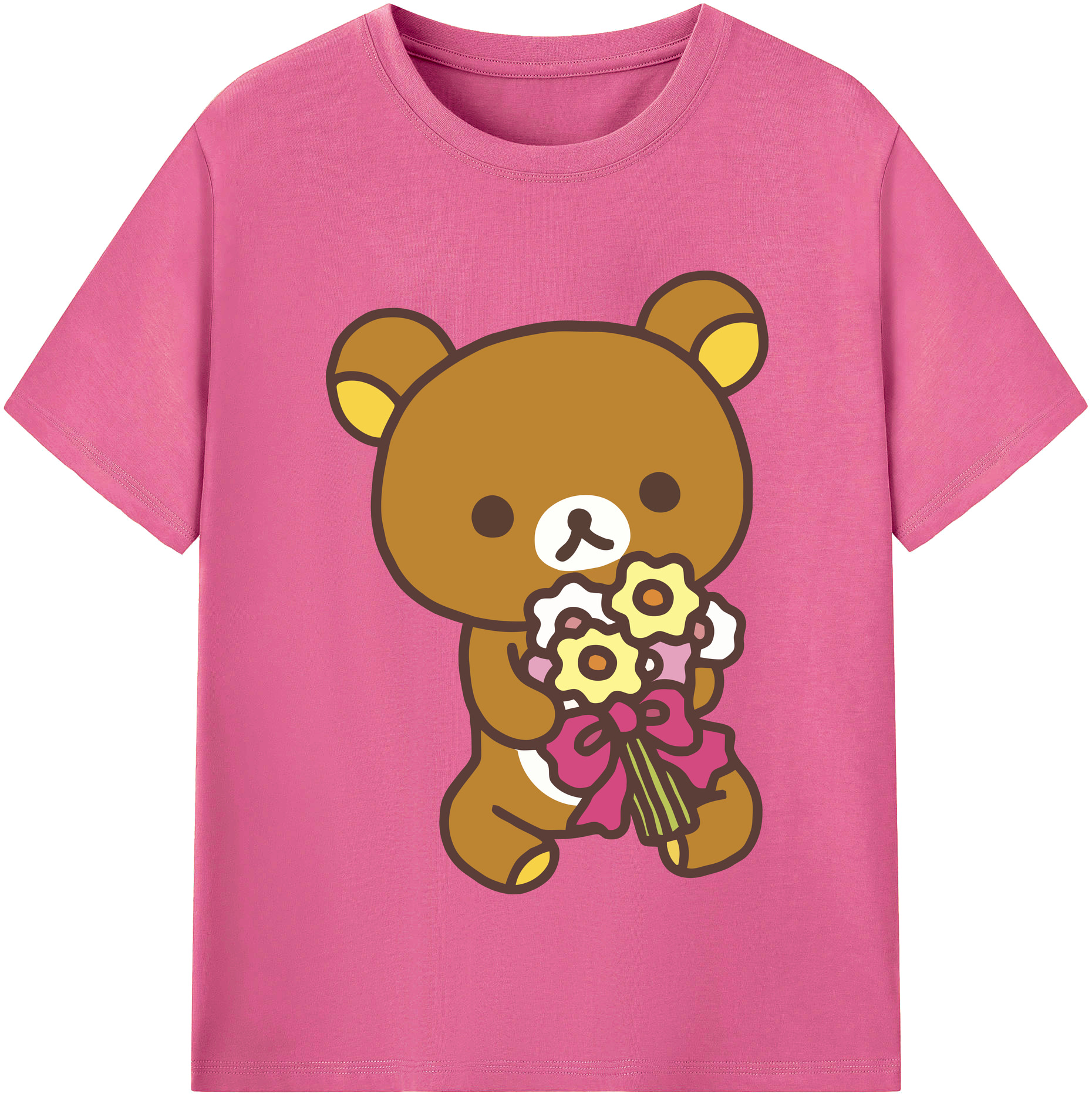（画像用） リラックマ リラックマ キイロイトリ Rilakkuma Korilakkuma Kiiroitori レディースカジュアルプリントTシャツ（綿100％）