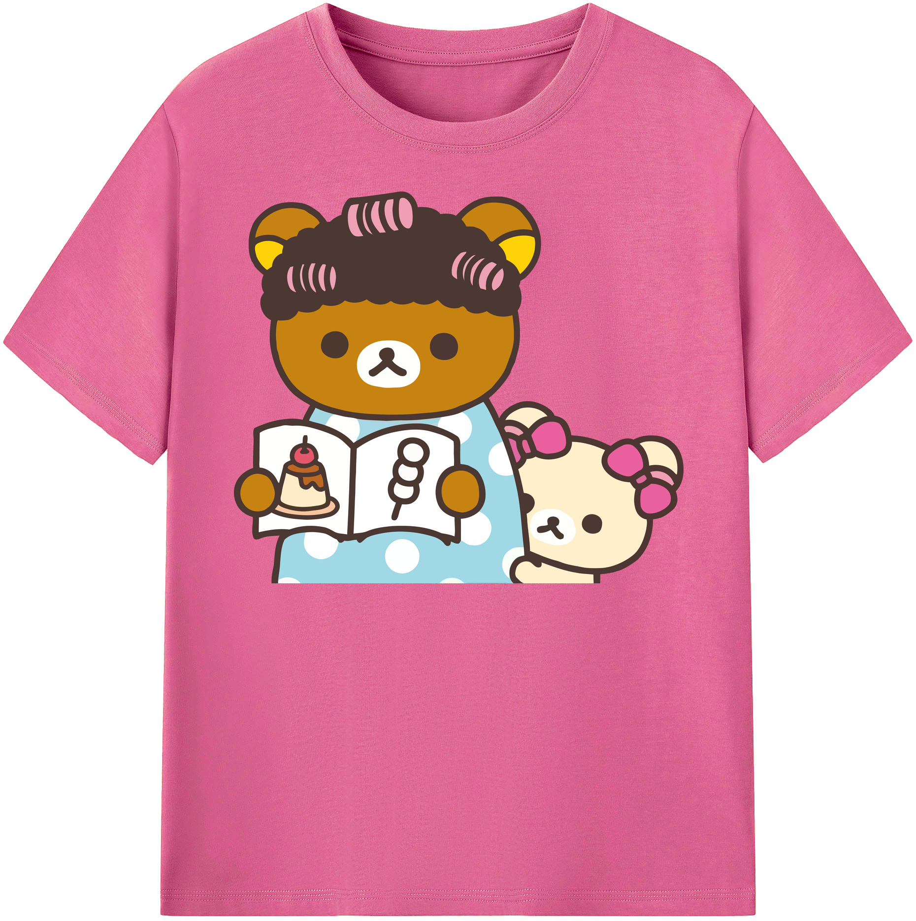 （画像用） リラックマ リラックマ キイロイトリ Rilakkuma Korilakkuma Kiiroitori レディースカジュアルプリントTシャツ（綿100％）