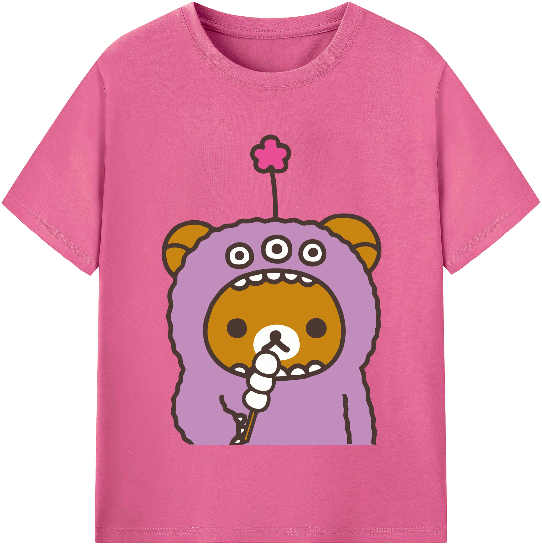 （画像用） リラックマ リラックマ キイロイトリ Rilakkuma Korilakkuma Kiiroitori レディースカジュアルプリントTシャツ（綿100％）