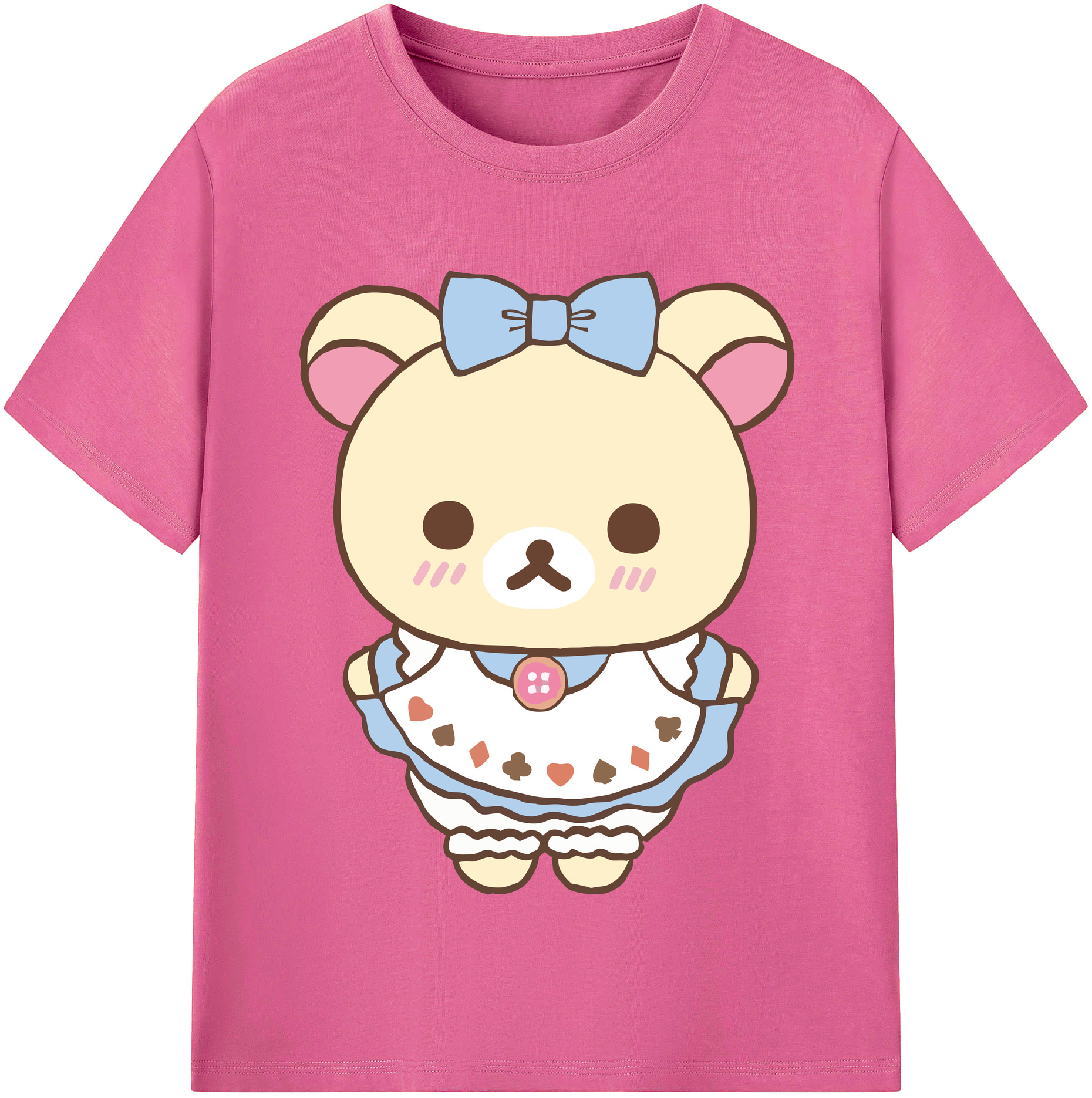 （画像用） リラックマ リラックマ キイロイトリ Rilakkuma Korilakkuma Kiiroitori レディースカジュアルプリントTシャツ（綿100％）