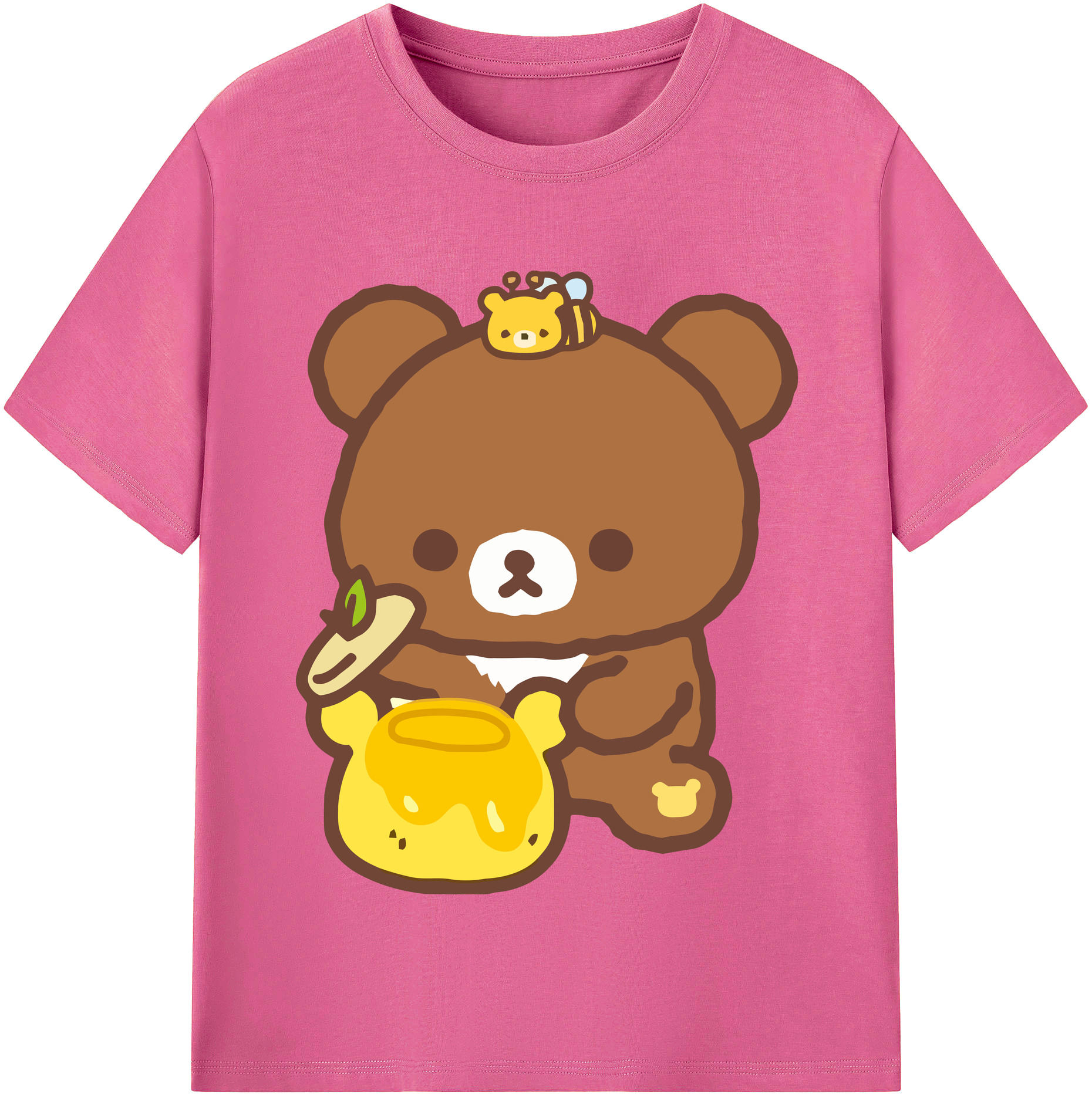 （画像用） リラックマ リラックマ キイロイトリ Rilakkuma Korilakkuma Kiiroitori レディースカジュアルプリントTシャツ（綿100％）