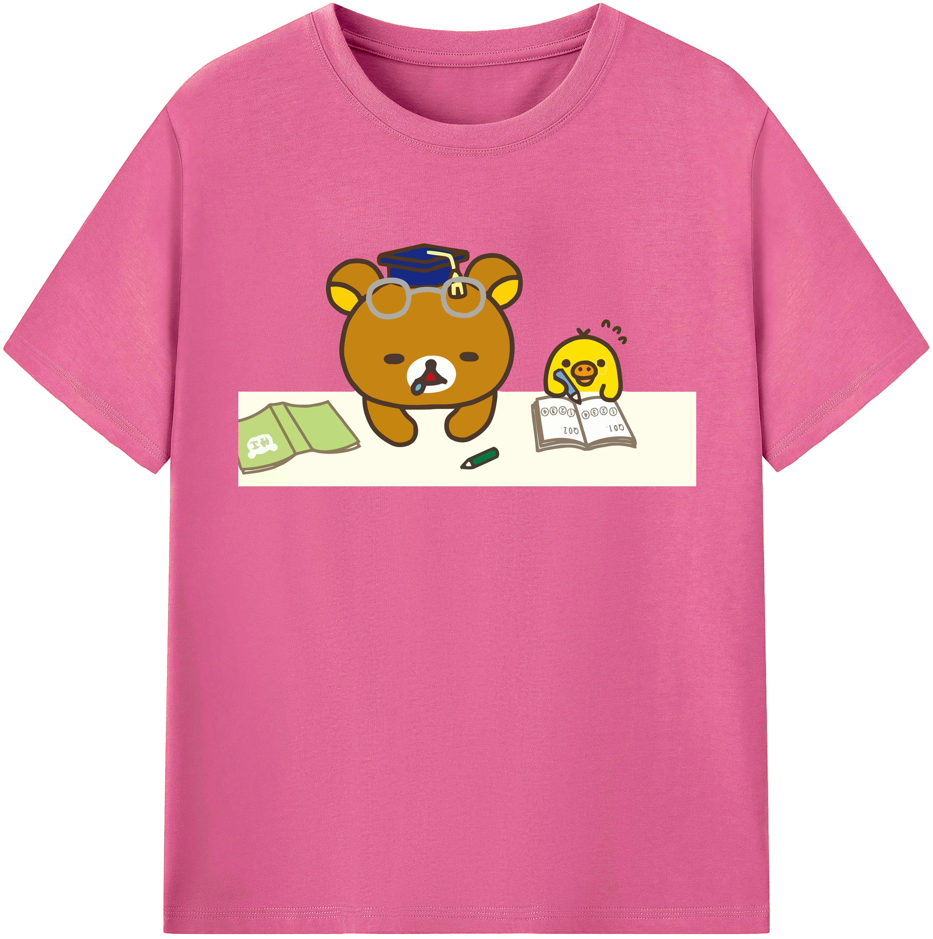 （画像用） リラックマ リラックマ キイロイトリ Rilakkuma Korilakkuma Kiiroitori レディースカジュアルプリントTシャツ（綿100％）