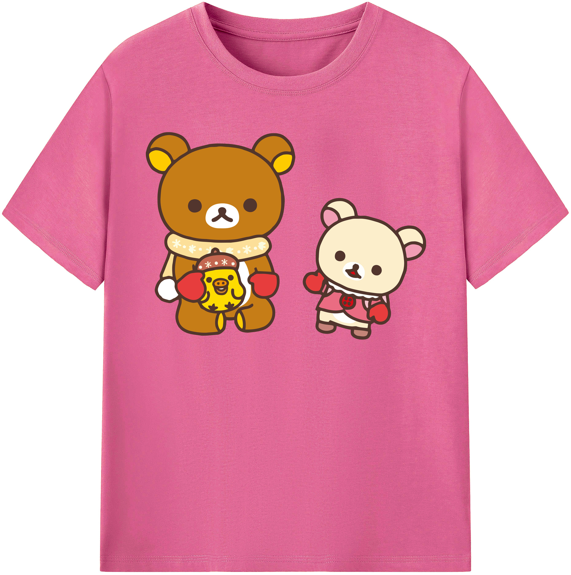 （画像用） リラックマ リラックマ キイロイトリ Rilakkuma Korilakkuma Kiiroitori レディースカジュアルプリントTシャツ（綿100％）