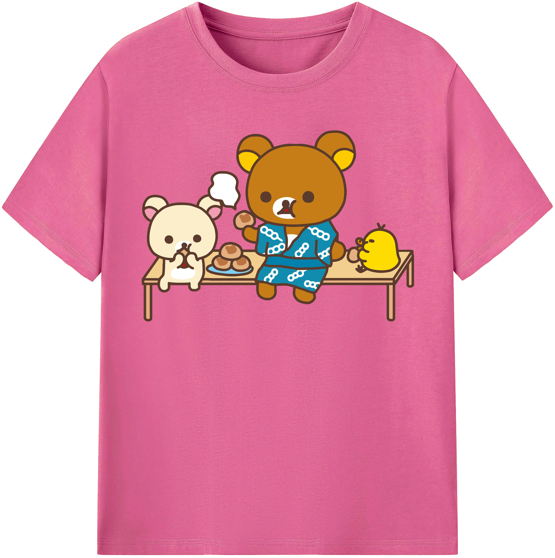 （画像用） リラックマ リラックマ キイロイトリ Rilakkuma Korilakkuma Kiiroitori レディースカジュアルプリントTシャツ（綿100％）