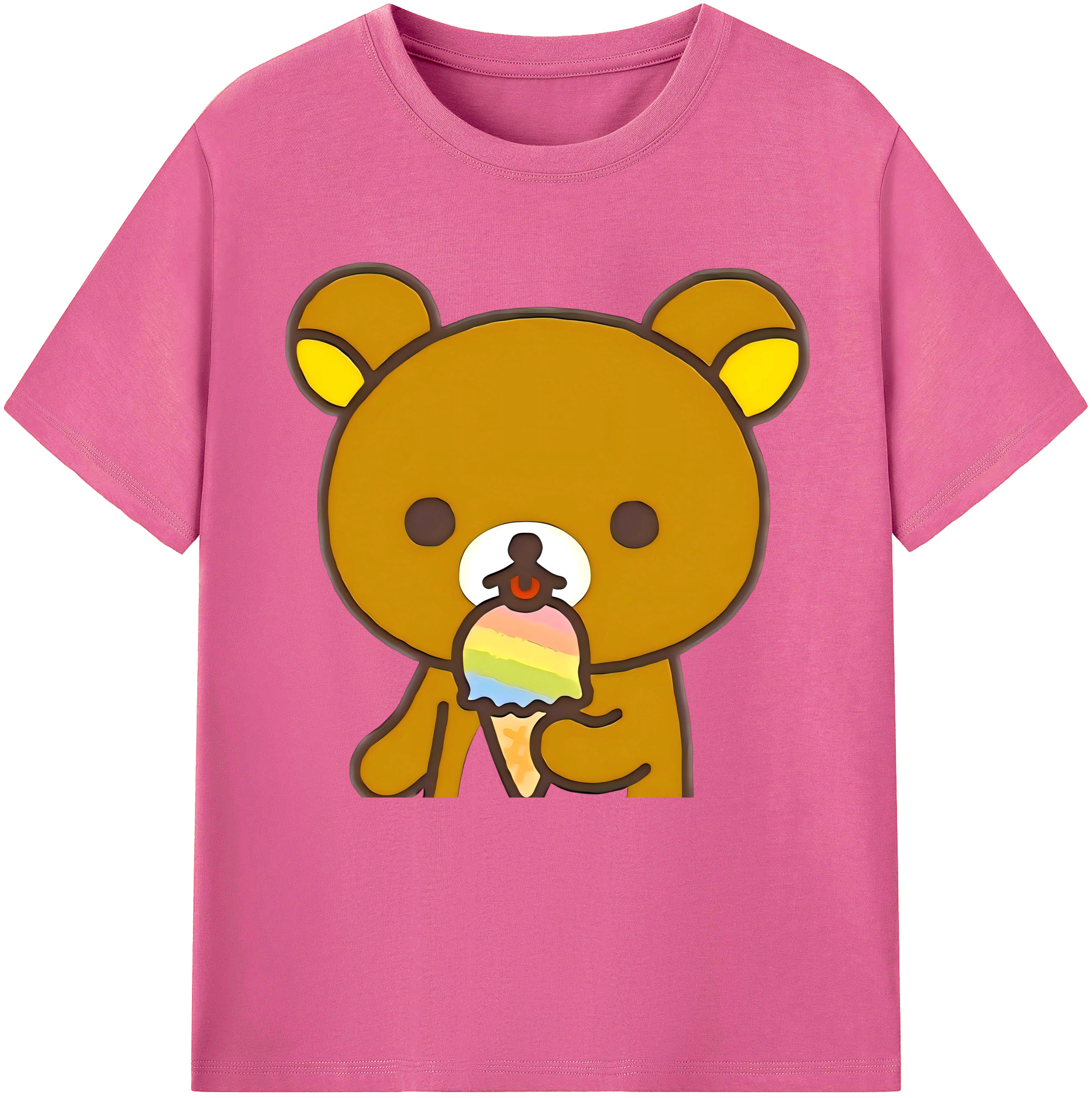 （画像用） リラックマ リラックマ キイロイトリ Rilakkuma Korilakkuma Kiiroitori レディースカジュアルプリントTシャツ（綿100％）