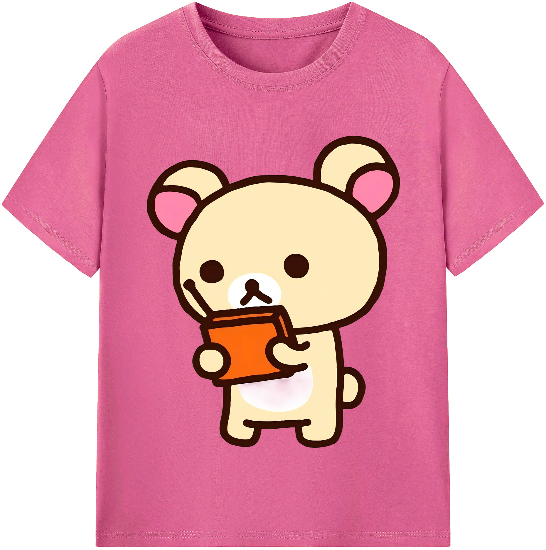 （画像用） リラックマ リラックマ キイロイトリ Rilakkuma Korilakkuma Kiiroitori レディースカジュアルプリントTシャツ（綿100％）