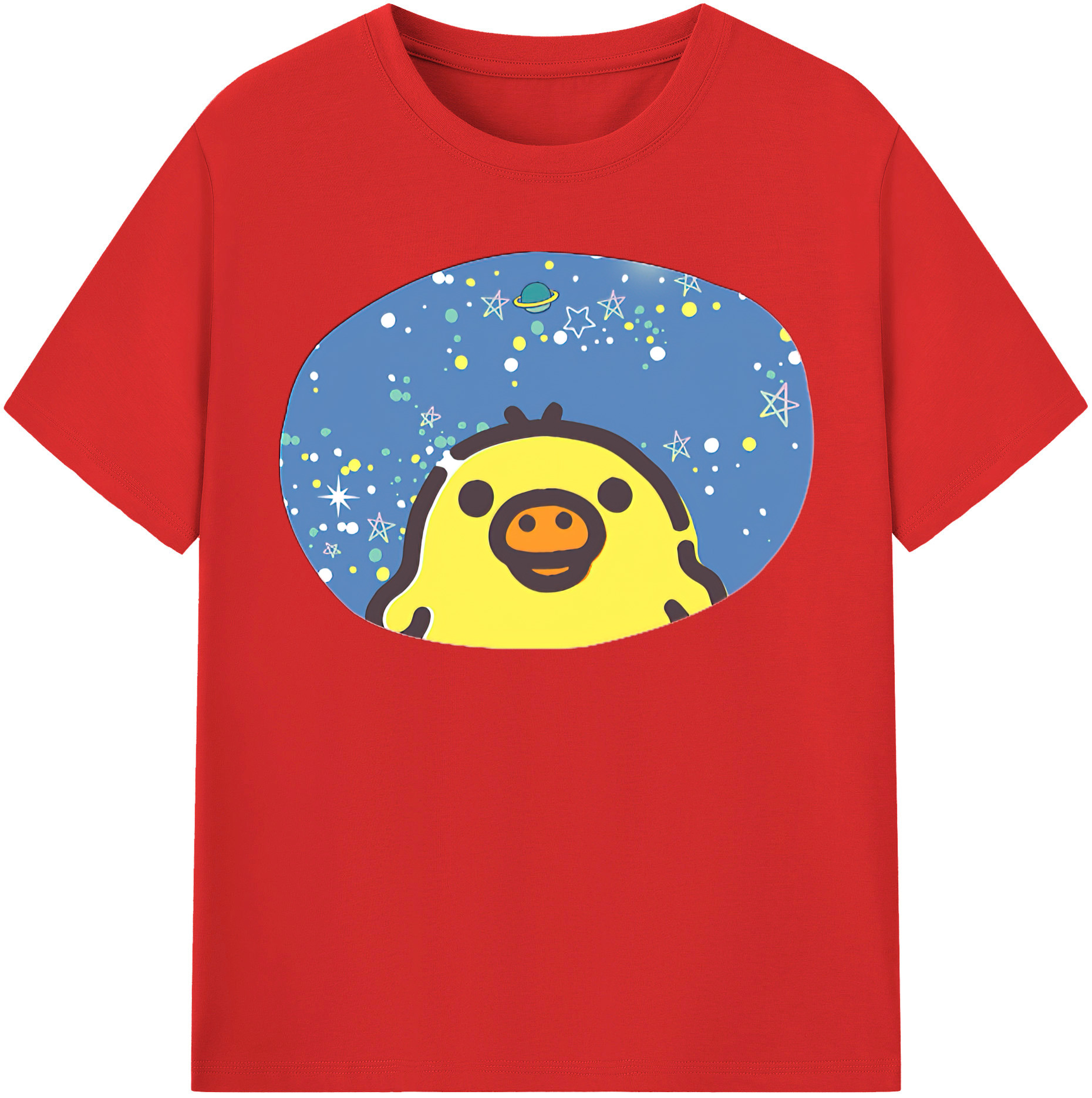（画像用） リラックマ リラックマ キイロイトリ Rilakkuma Korilakkuma Kiiroitori レディースカジュアルプリントTシャツ（綿100％）