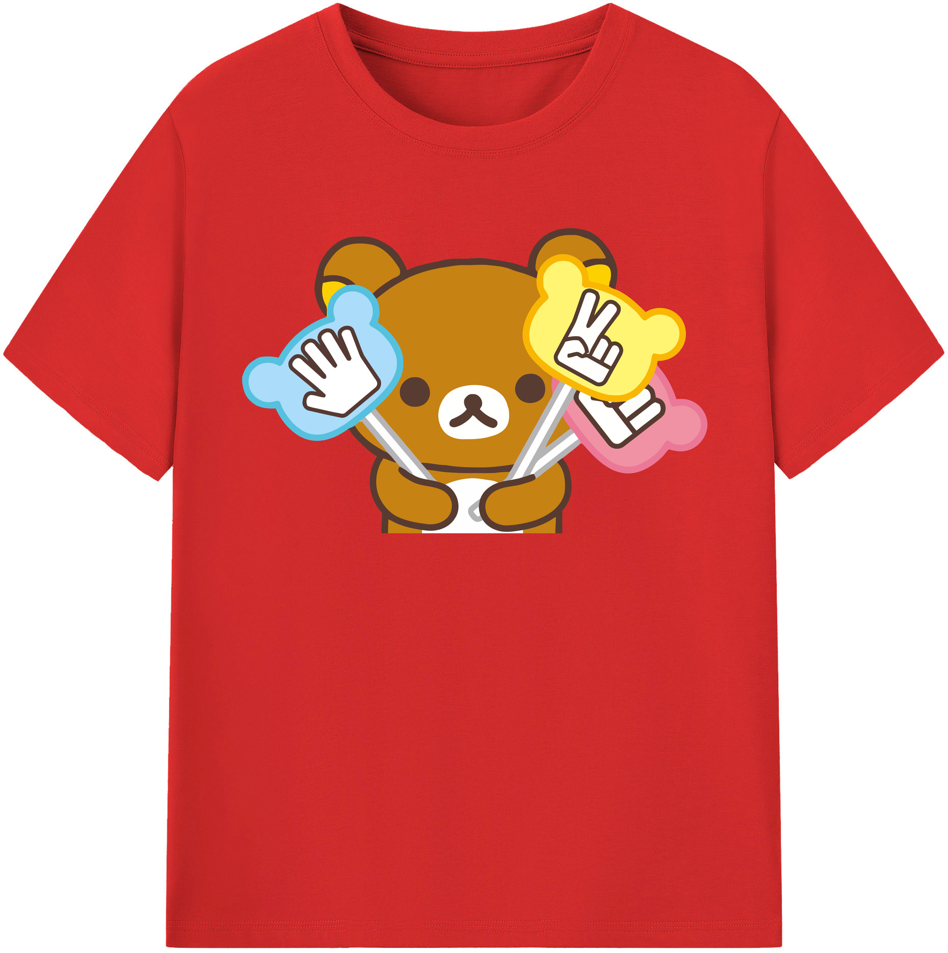 （画像用） リラックマ リラックマ キイロイトリ Rilakkuma Korilakkuma Kiiroitori レディースカジュアルプリントTシャツ（綿100％）
