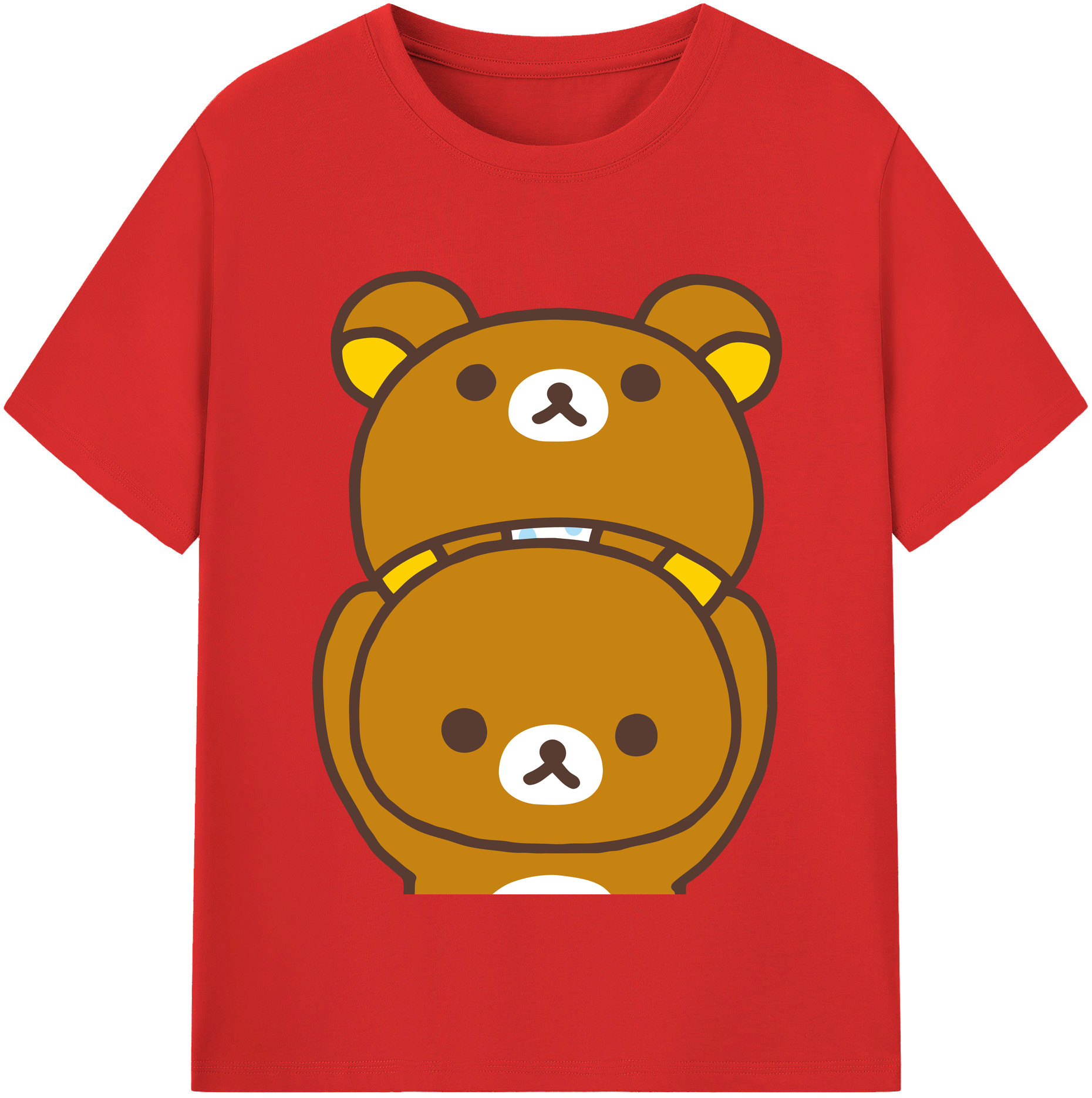 （画像用） リラックマ リラックマ キイロイトリ Rilakkuma Korilakkuma Kiiroitori レディースカジュアルプリントTシャツ（綿100％）