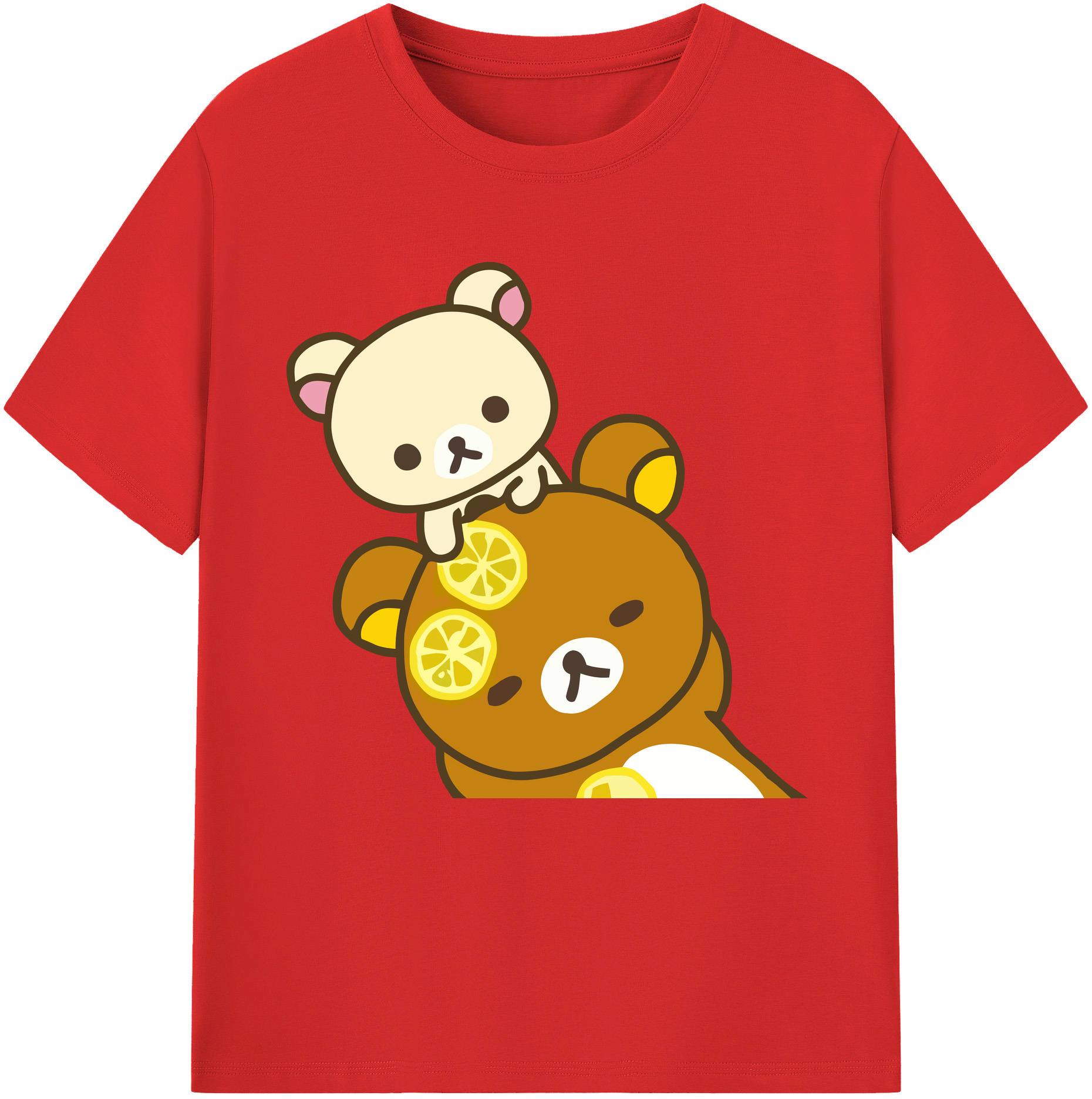 （画像用） リラックマ リラックマ キイロイトリ Rilakkuma Korilakkuma Kiiroitori レディースカジュアルプリントTシャツ（綿100％）