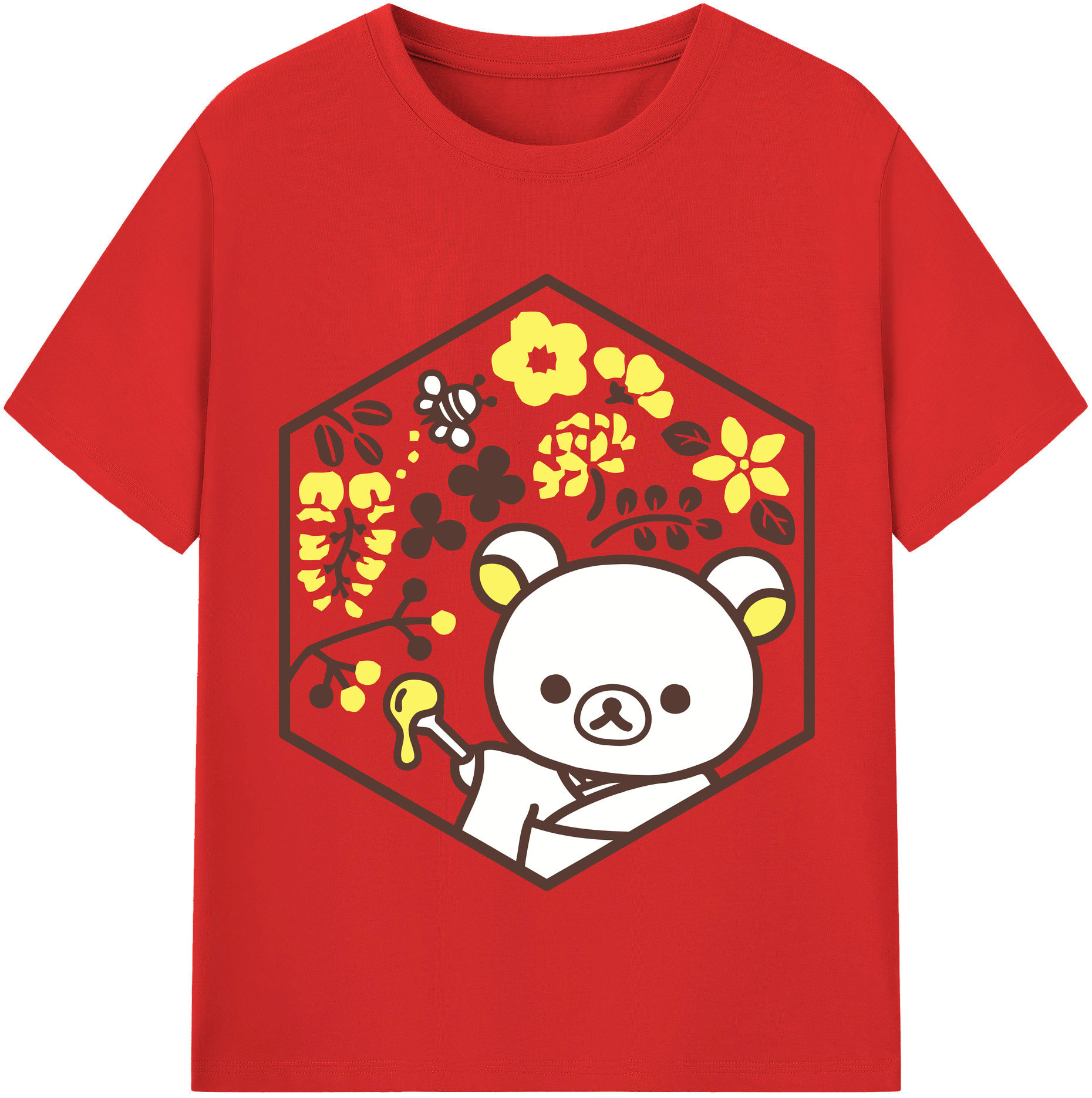 （画像用） リラックマ リラックマ キイロイトリ Rilakkuma Korilakkuma Kiiroitori レディースカジュアルプリントTシャツ（綿100％）