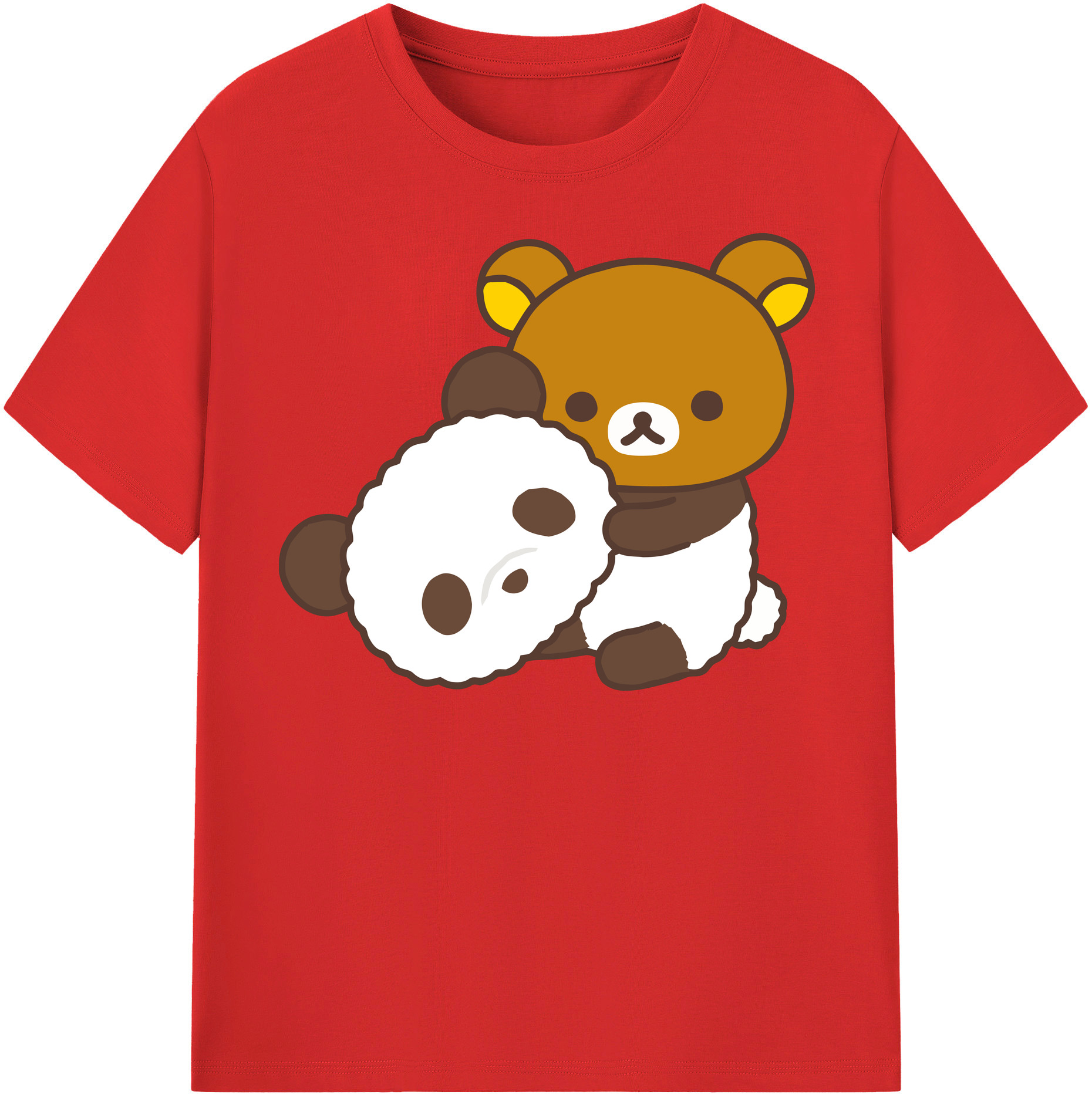 （画像用） リラックマ リラックマ キイロイトリ Rilakkuma Korilakkuma Kiiroitori レディースカジュアルプリントTシャツ（綿100％）