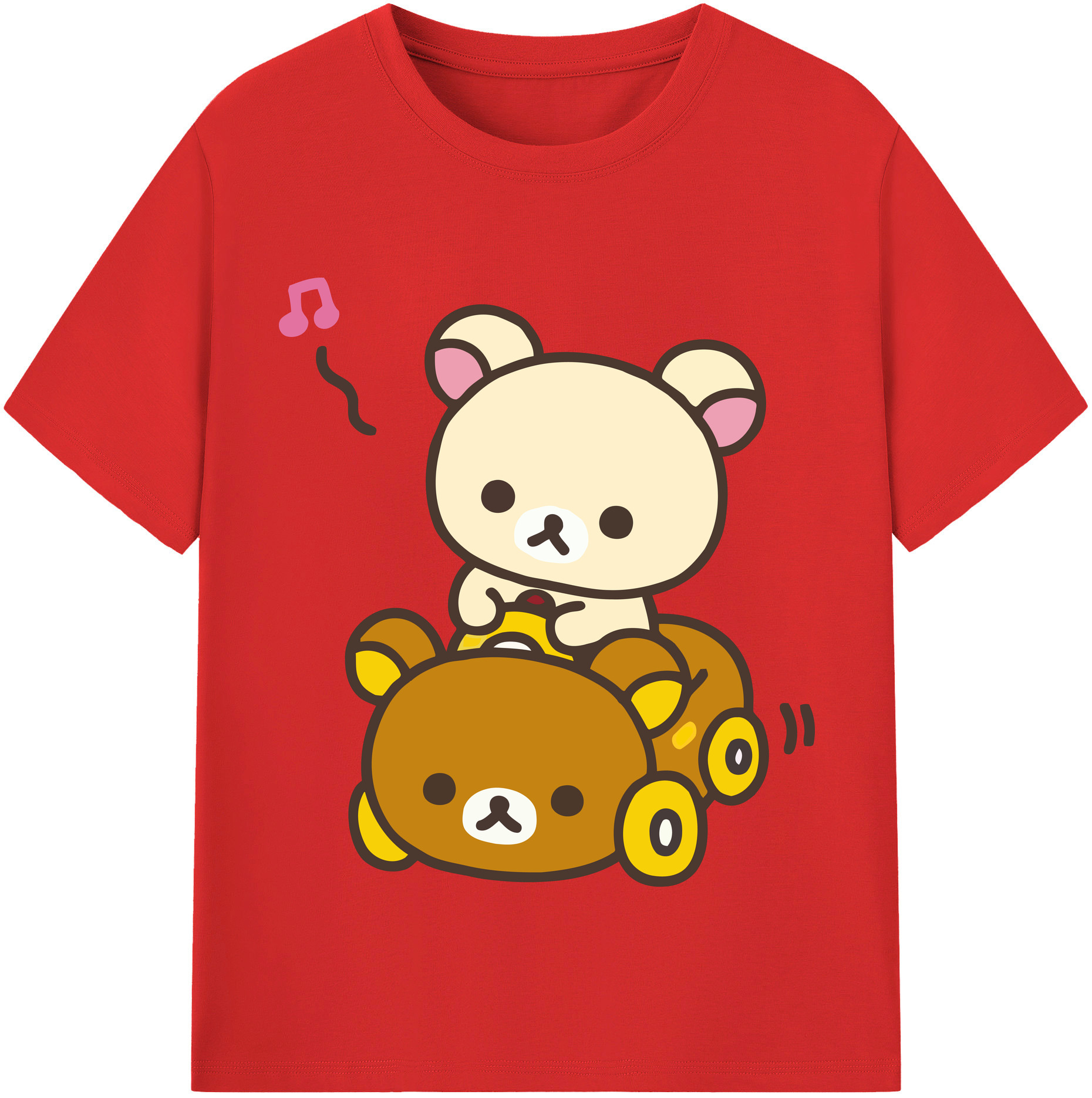 （画像用） リラックマ リラックマ キイロイトリ Rilakkuma Korilakkuma Kiiroitori レディースカジュアルプリントTシャツ（綿100％）