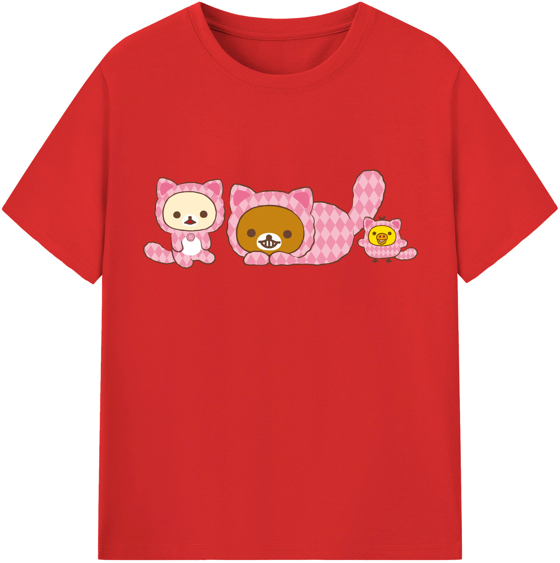 （画像用） リラックマ リラックマ キイロイトリ Rilakkuma Korilakkuma Kiiroitori レディースカジュアルプリントTシャツ（綿100％）