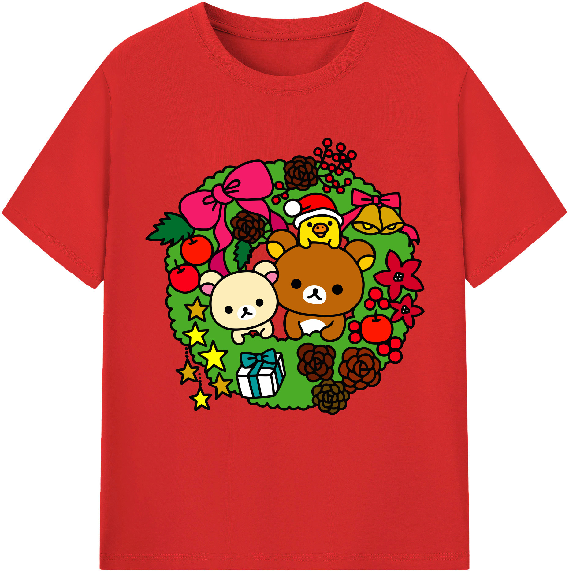 （画像用） リラックマ リラックマ キイロイトリ Rilakkuma Korilakkuma Kiiroitori レディースカジュアルプリントTシャツ（綿100％）