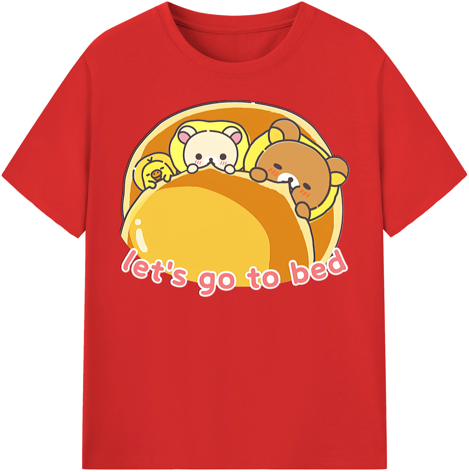 （画像用） リラックマ リラックマ キイロイトリ Rilakkuma Korilakkuma Kiiroitori レディースカジュアルプリントTシャツ（綿100％）