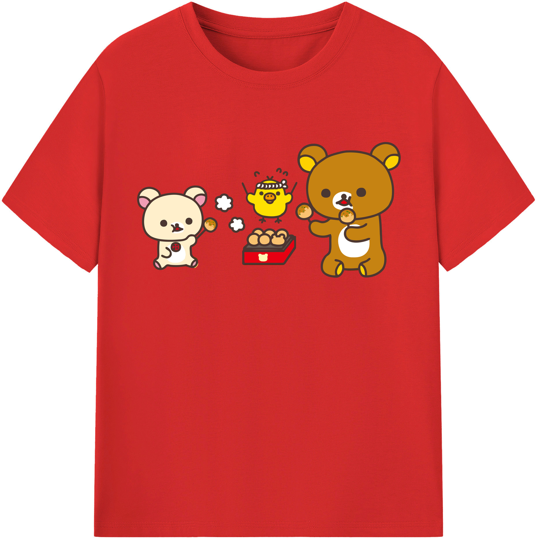 （画像用） リラックマ リラックマ キイロイトリ Rilakkuma Korilakkuma Kiiroitori レディースカジュアルプリントTシャツ（綿100％）