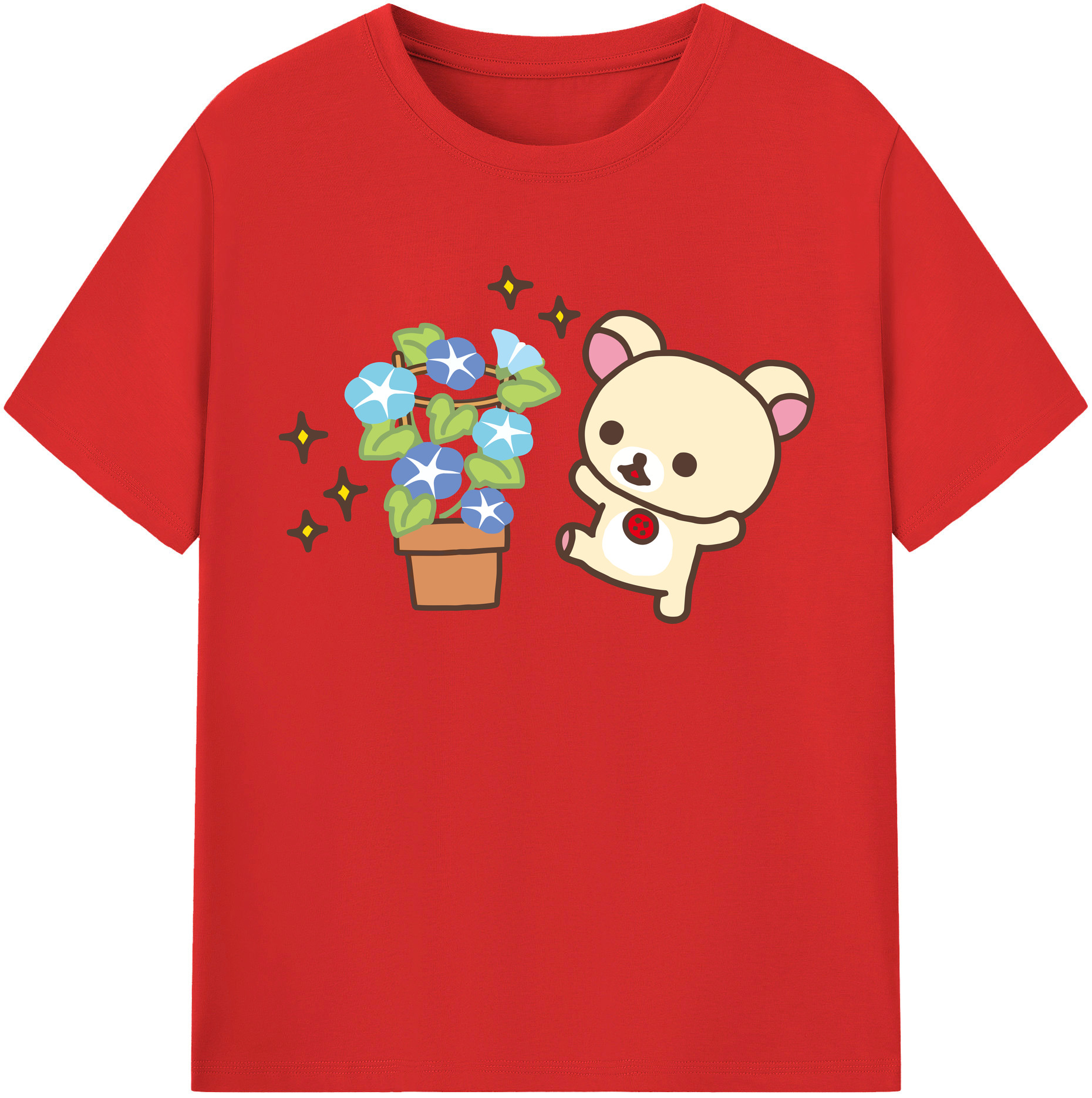 （画像用） リラックマ リラックマ キイロイトリ Rilakkuma Korilakkuma Kiiroitori レディースカジュアルプリントTシャツ（綿100％）