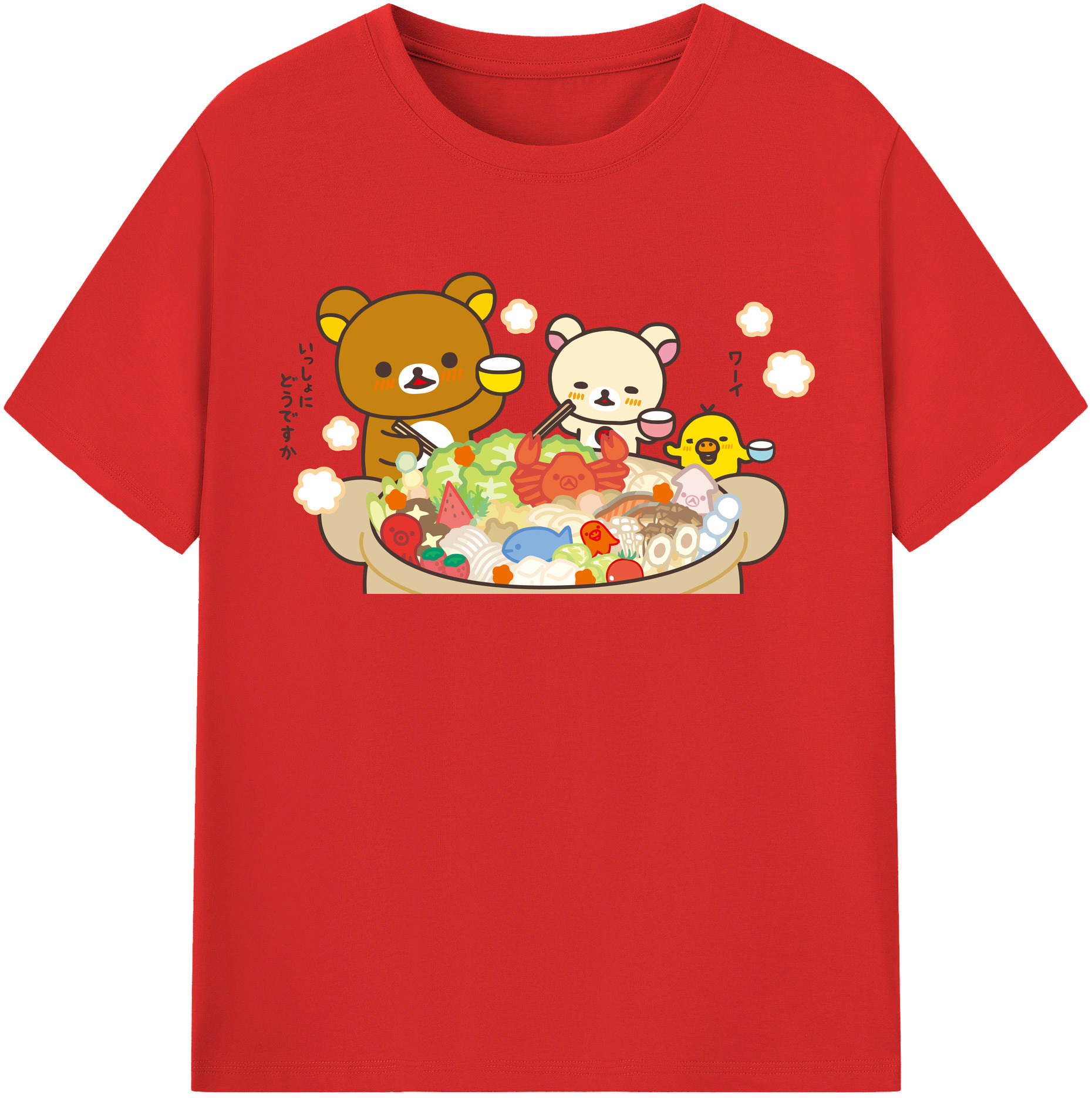 （画像用） リラックマ リラックマ キイロイトリ Rilakkuma Korilakkuma Kiiroitori レディースカジュアルプリントTシャツ（綿100％）