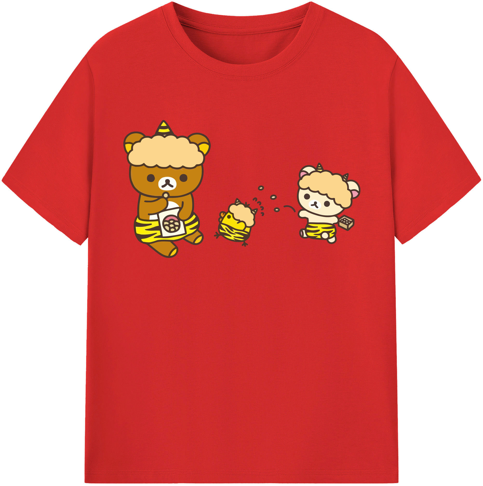 （画像用） リラックマ リラックマ キイロイトリ Rilakkuma Korilakkuma Kiiroitori レディースカジュアルプリントTシャツ（綿100％）