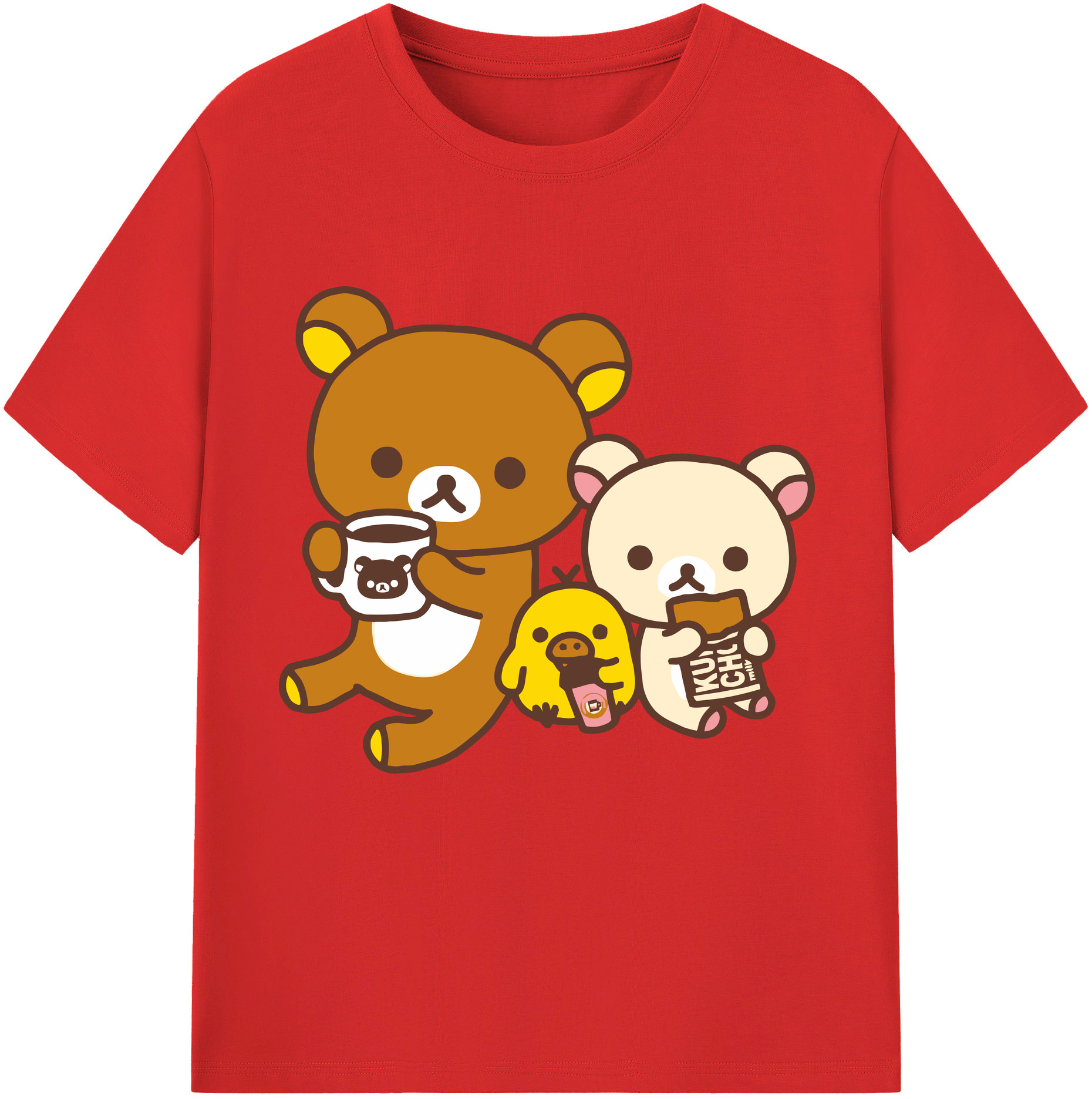 （画像用） リラックマ リラックマ キイロイトリ Rilakkuma Korilakkuma Kiiroitori レディースカジュアルプリントTシャツ（綿100％）