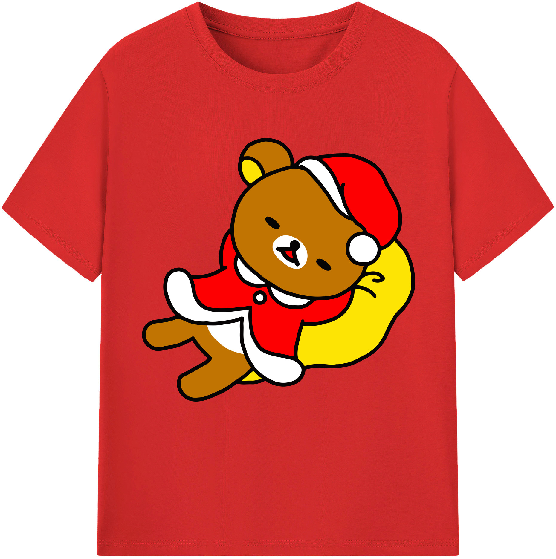 （画像用） リラックマ リラックマ キイロイトリ Rilakkuma Korilakkuma Kiiroitori レディースカジュアルプリントTシャツ（綿100％）