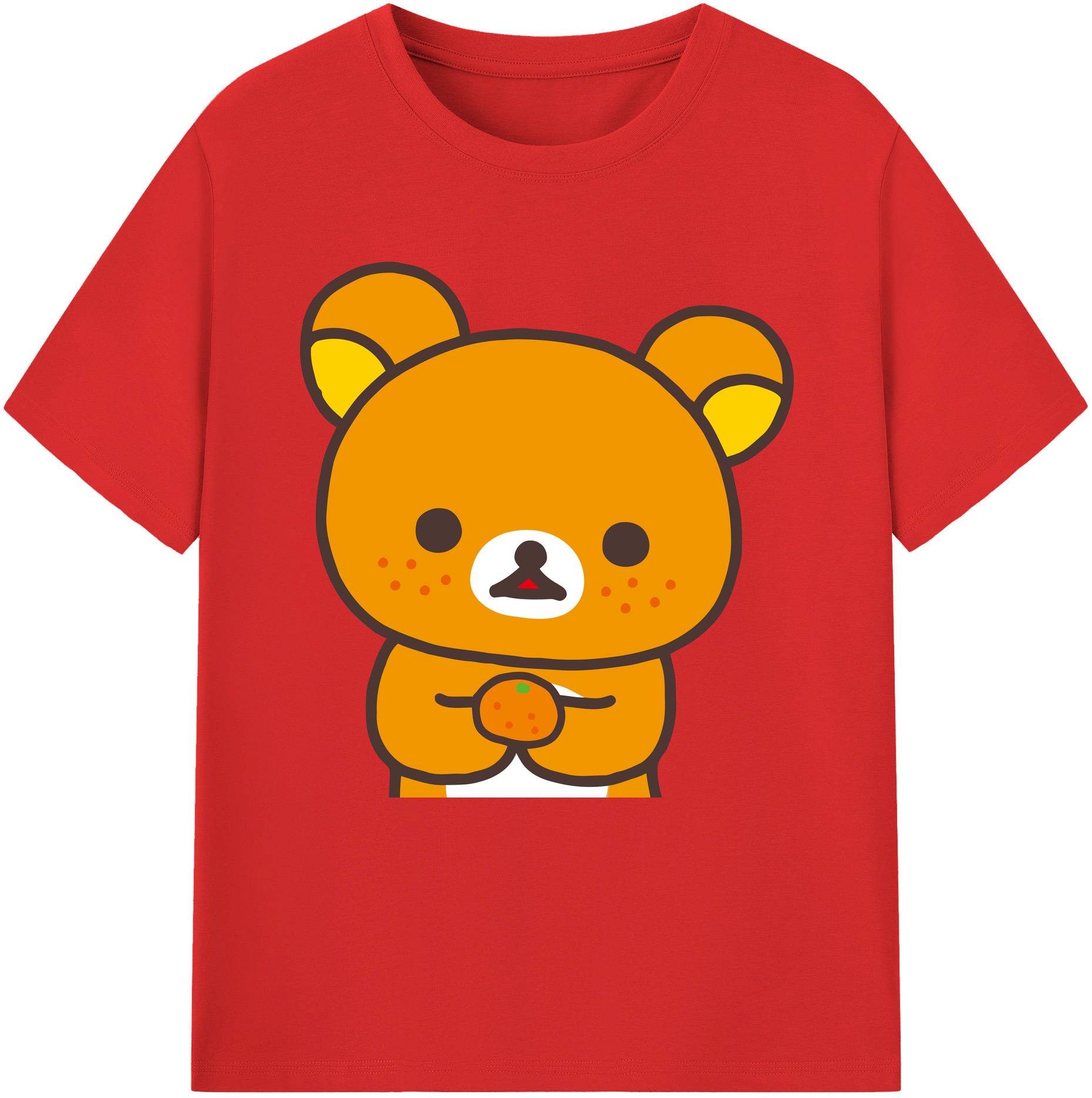 （画像用） リラックマ リラックマ キイロイトリ Rilakkuma Korilakkuma Kiiroitori レディースカジュアルプリントTシャツ（綿100％）