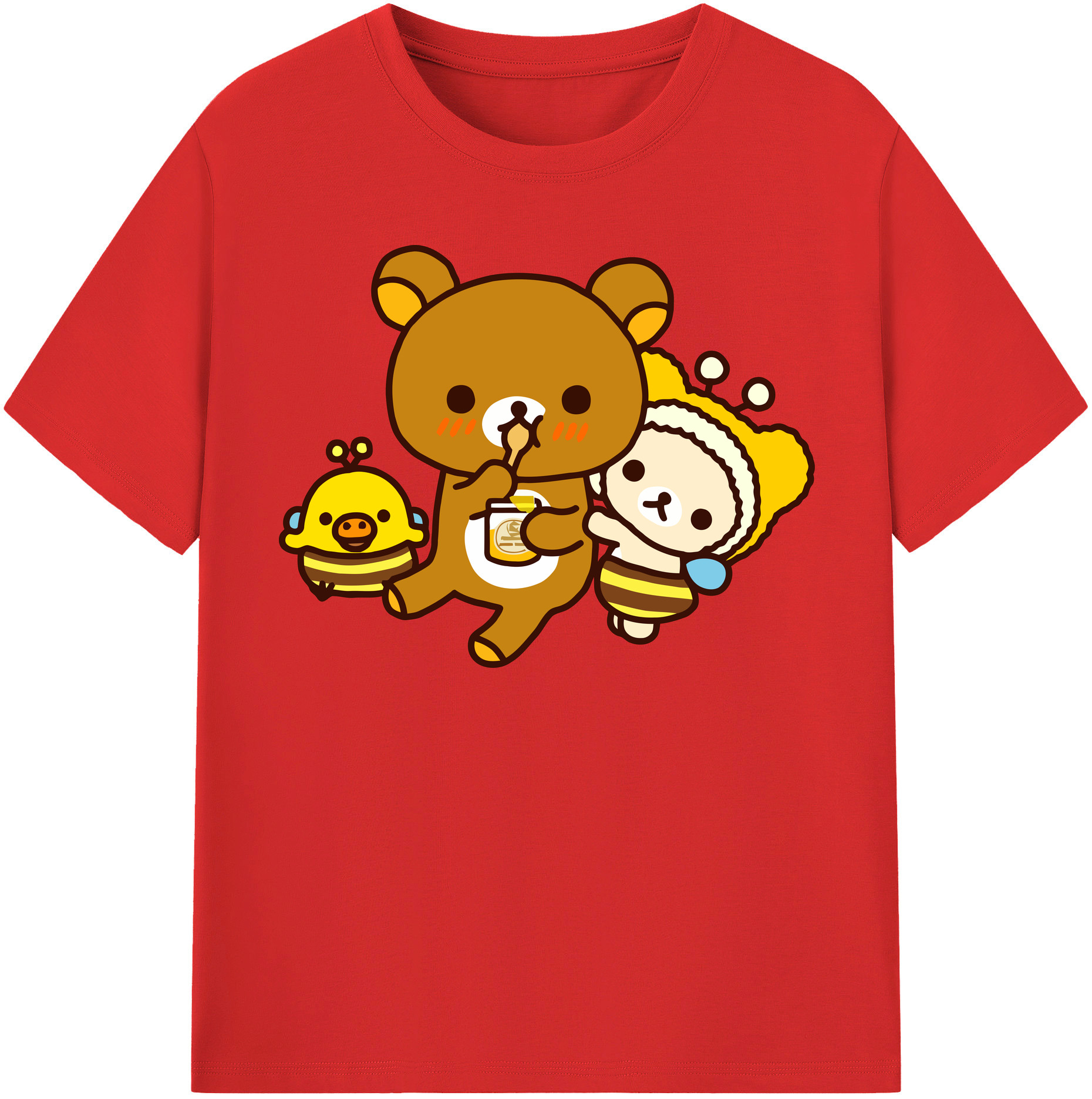 （画像用） リラックマ リラックマ キイロイトリ Rilakkuma Korilakkuma Kiiroitori レディースカジュアルプリントTシャツ（綿100％）