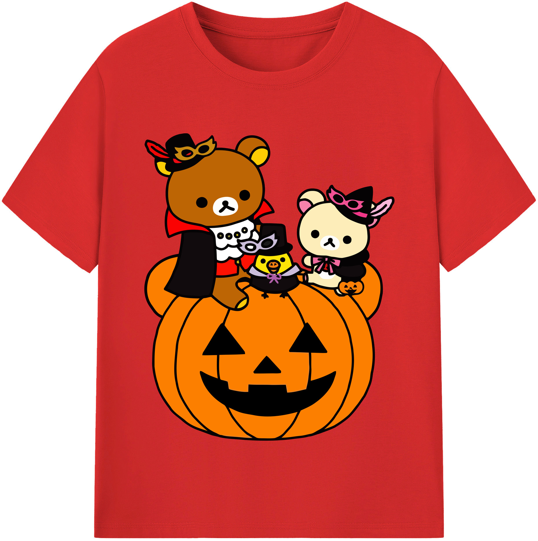 （画像用） リラックマ リラックマ キイロイトリ Rilakkuma Korilakkuma Kiiroitori レディースカジュアルプリントTシャツ（綿100％）