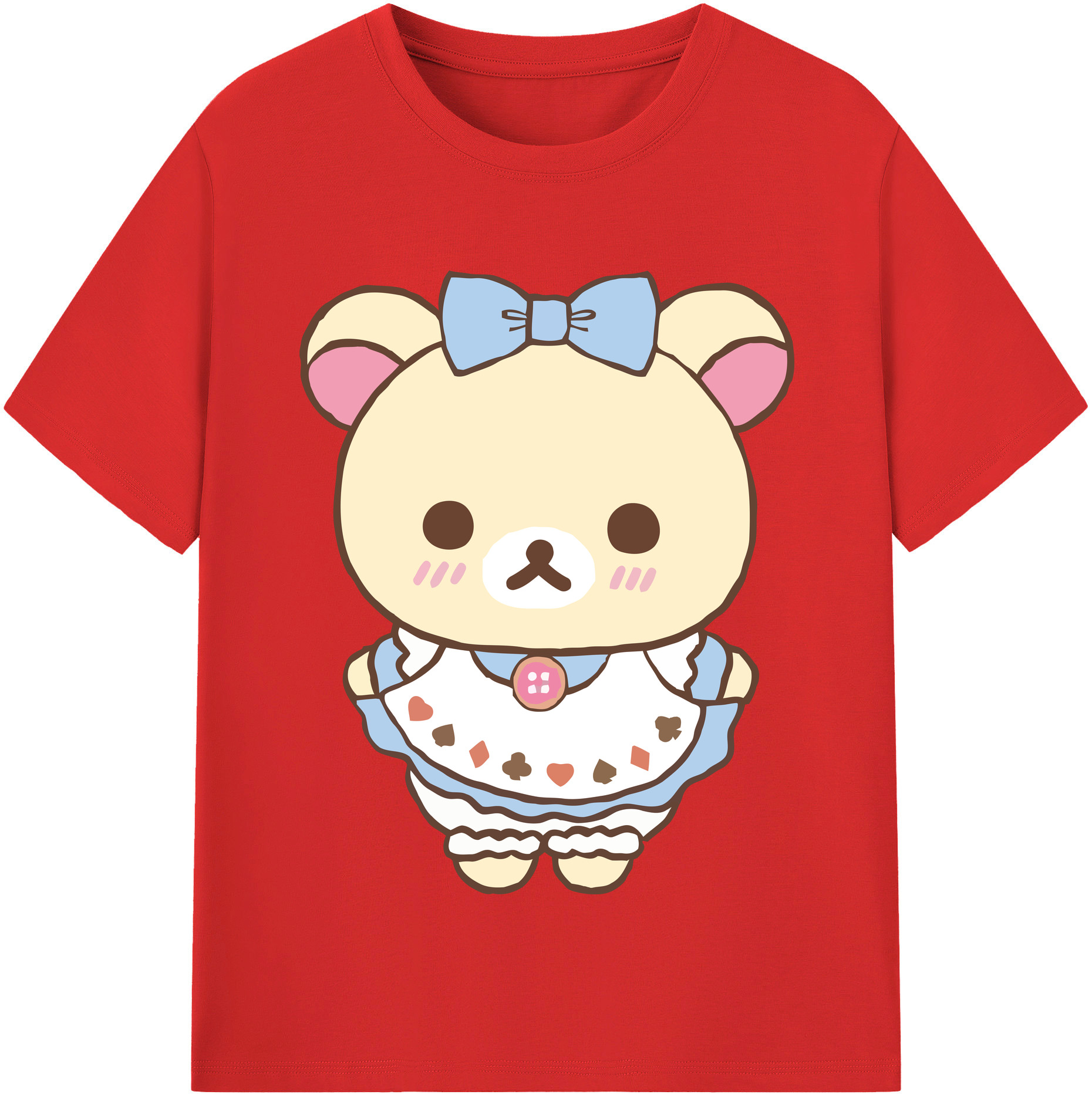 （画像用） リラックマ リラックマ キイロイトリ Rilakkuma Korilakkuma Kiiroitori レディースカジュアルプリントTシャツ（綿100％）