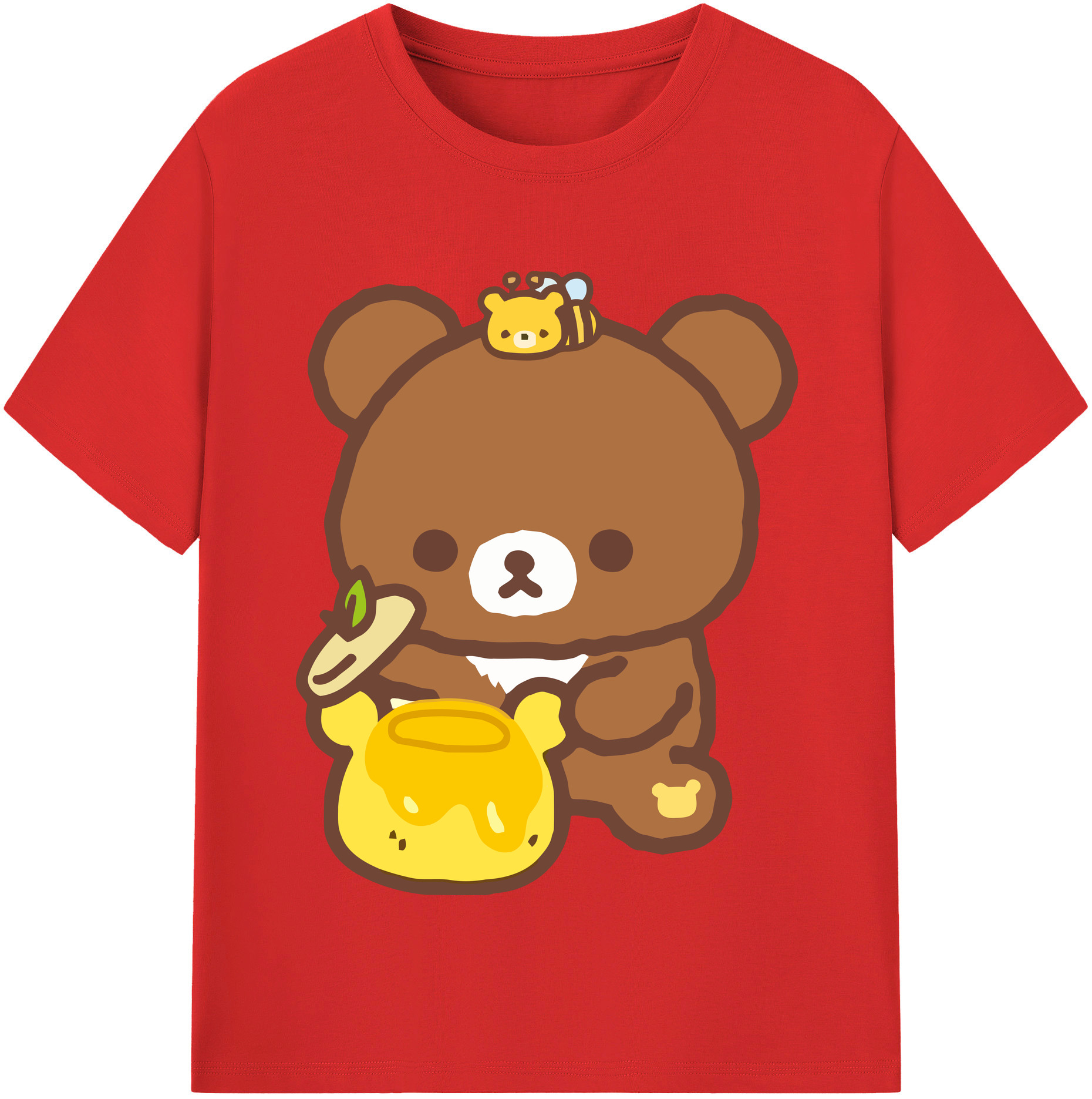 （画像用） リラックマ リラックマ キイロイトリ Rilakkuma Korilakkuma Kiiroitori レディースカジュアルプリントTシャツ（綿100％）
