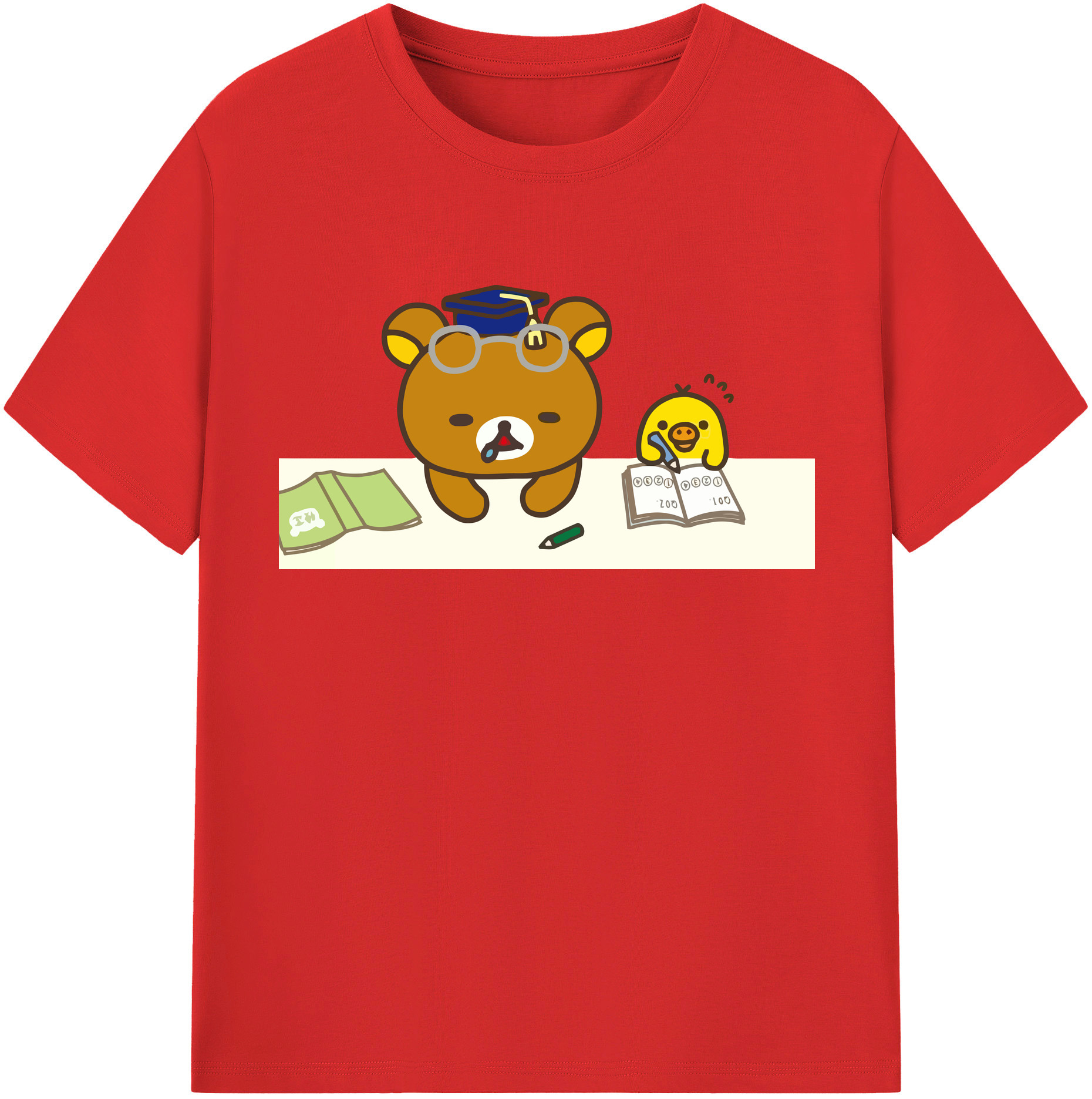 （画像用） リラックマ リラックマ キイロイトリ Rilakkuma Korilakkuma Kiiroitori レディースカジュアルプリントTシャツ（綿100％）