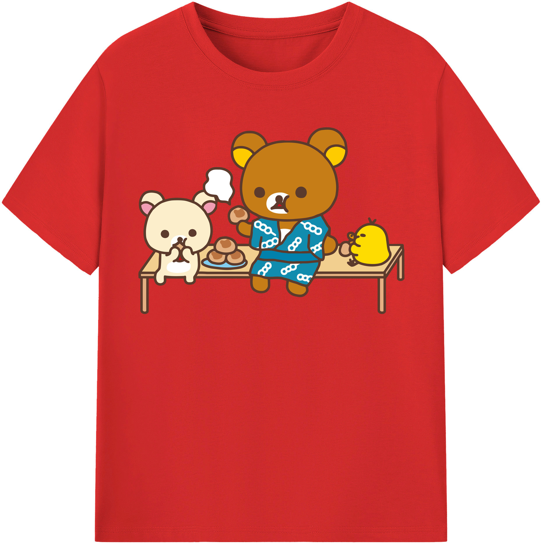 （画像用） リラックマ リラックマ キイロイトリ Rilakkuma Korilakkuma Kiiroitori レディースカジュアルプリントTシャツ（綿100％）