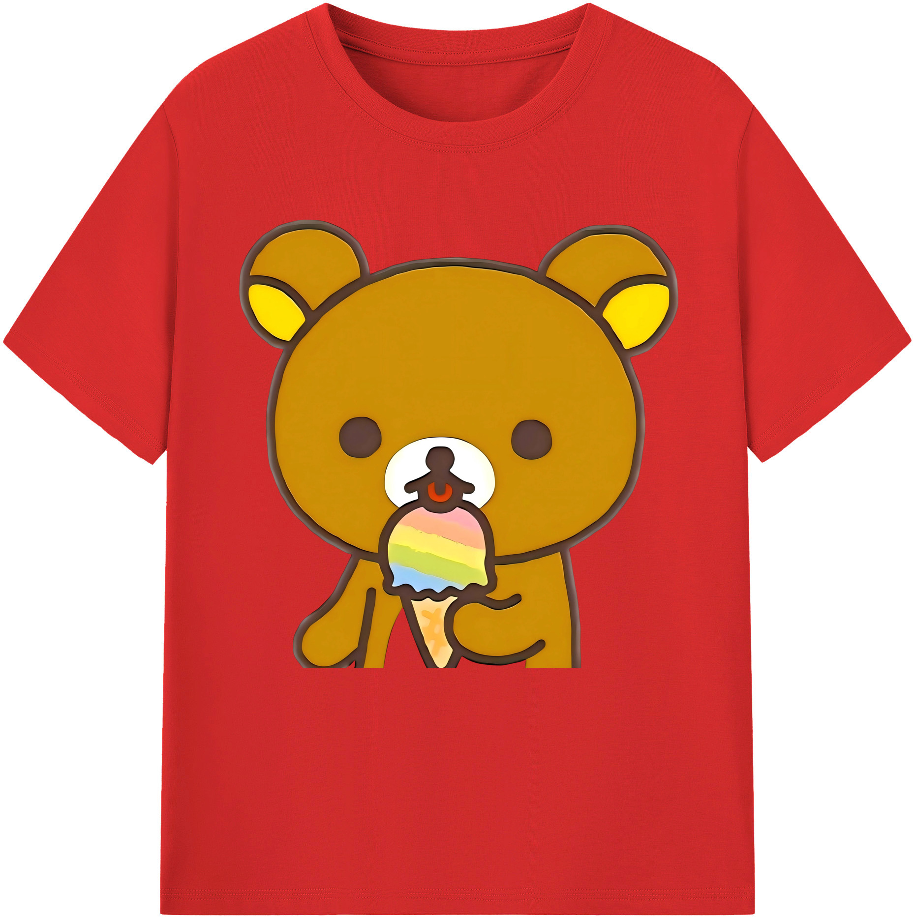 （画像用） リラックマ リラックマ キイロイトリ Rilakkuma Korilakkuma Kiiroitori レディースカジュアルプリントTシャツ（綿100％）