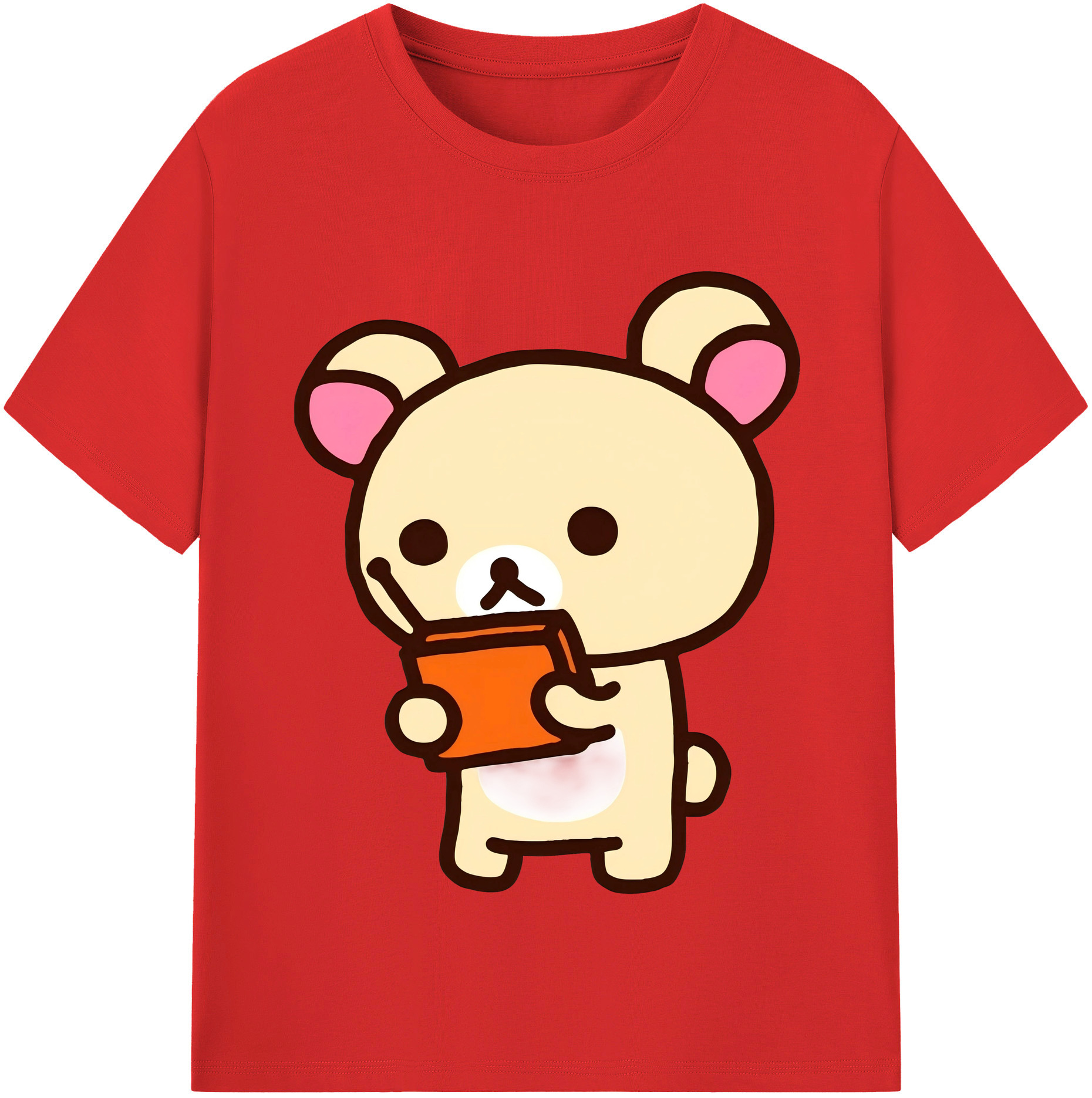 （画像用） リラックマ リラックマ キイロイトリ Rilakkuma Korilakkuma Kiiroitori レディースカジュアルプリントTシャツ（綿100％）