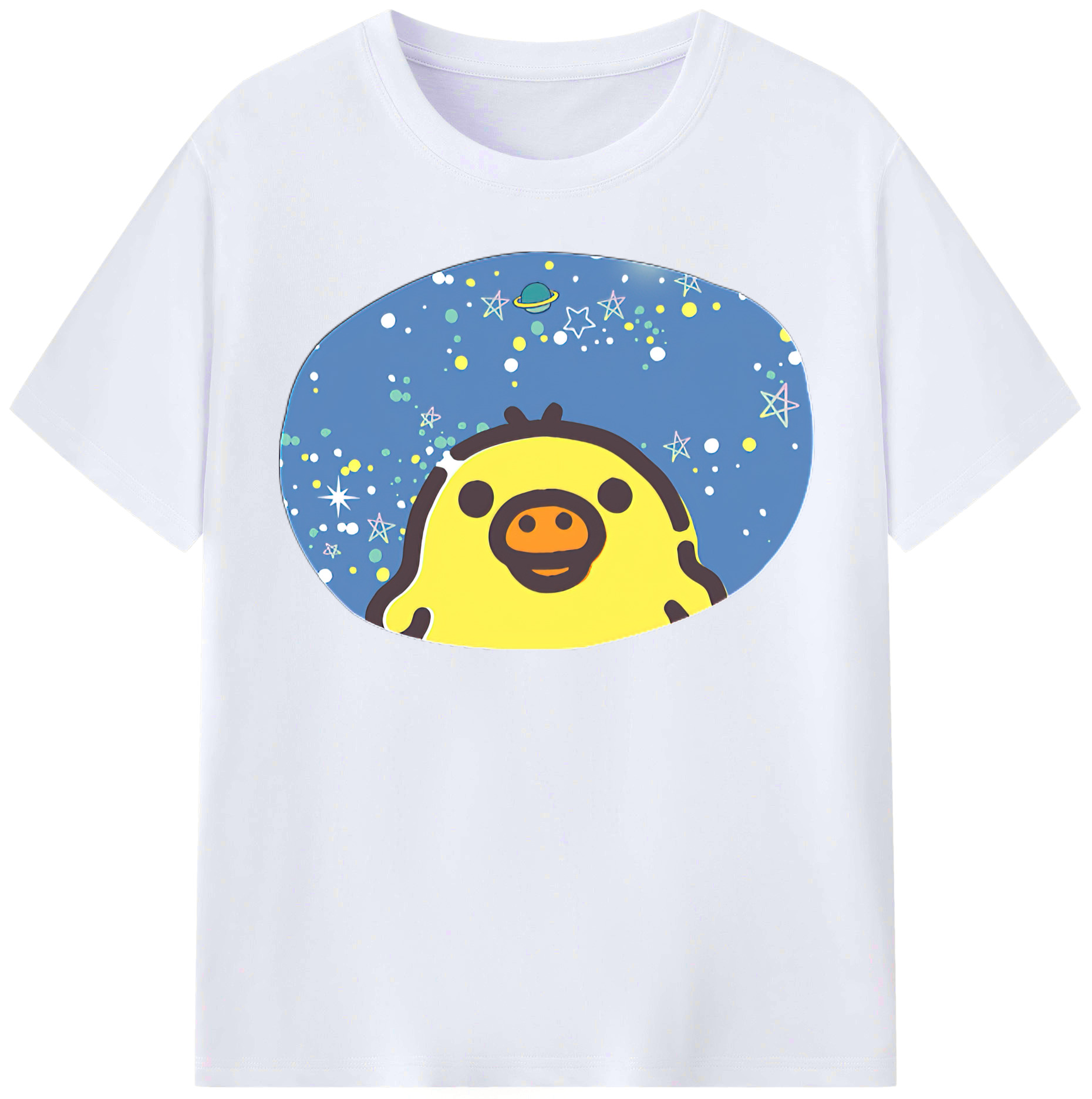 （画像用） リラックマ リラックマ キイロイトリ Rilakkuma Korilakkuma Kiiroitori レディースカジュアルプリントTシャツ（綿100％）