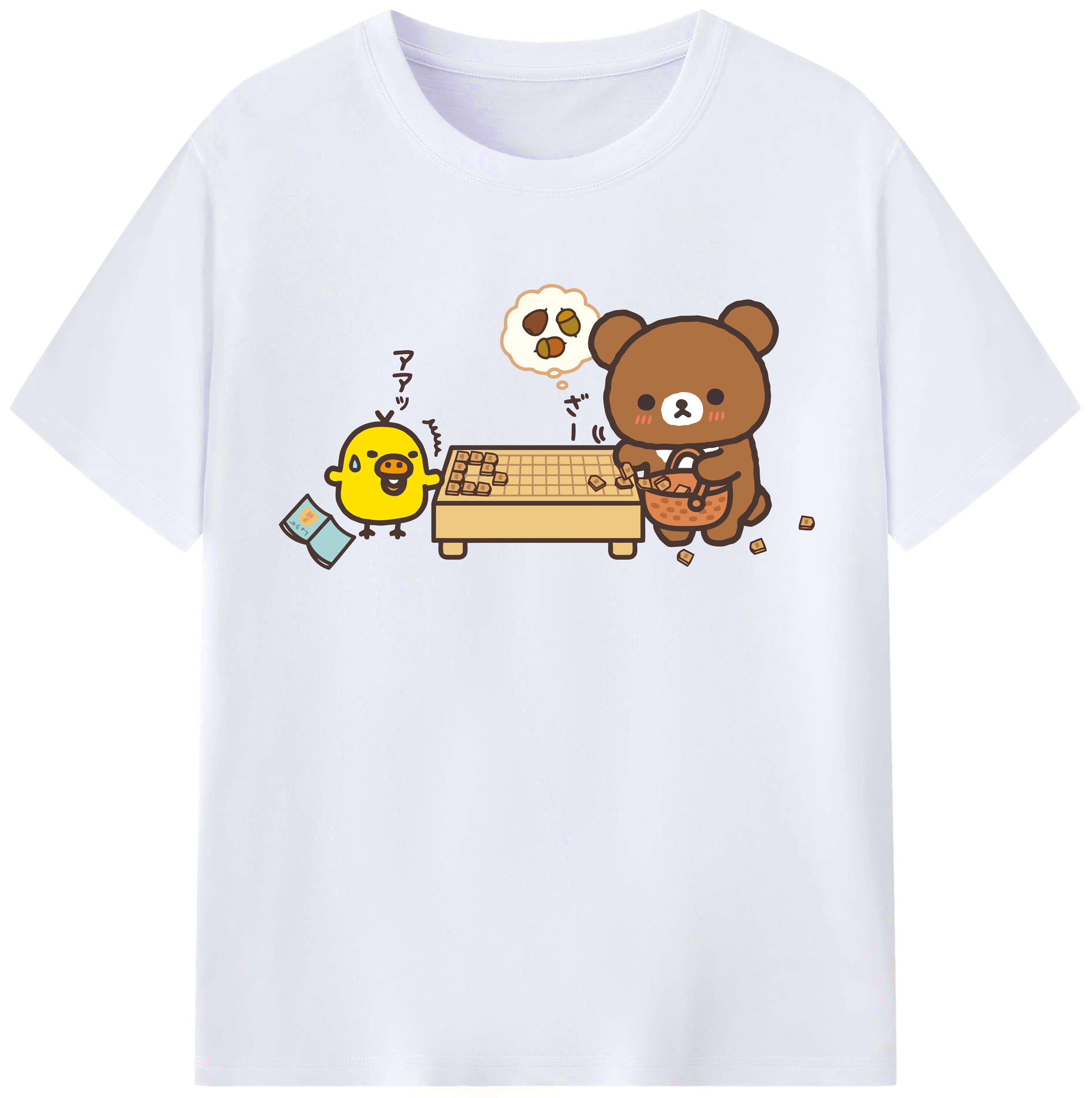 （画像用） リラックマ リラックマ キイロイトリ Rilakkuma Korilakkuma Kiiroitori レディースカジュアルプリントTシャツ（綿100％）