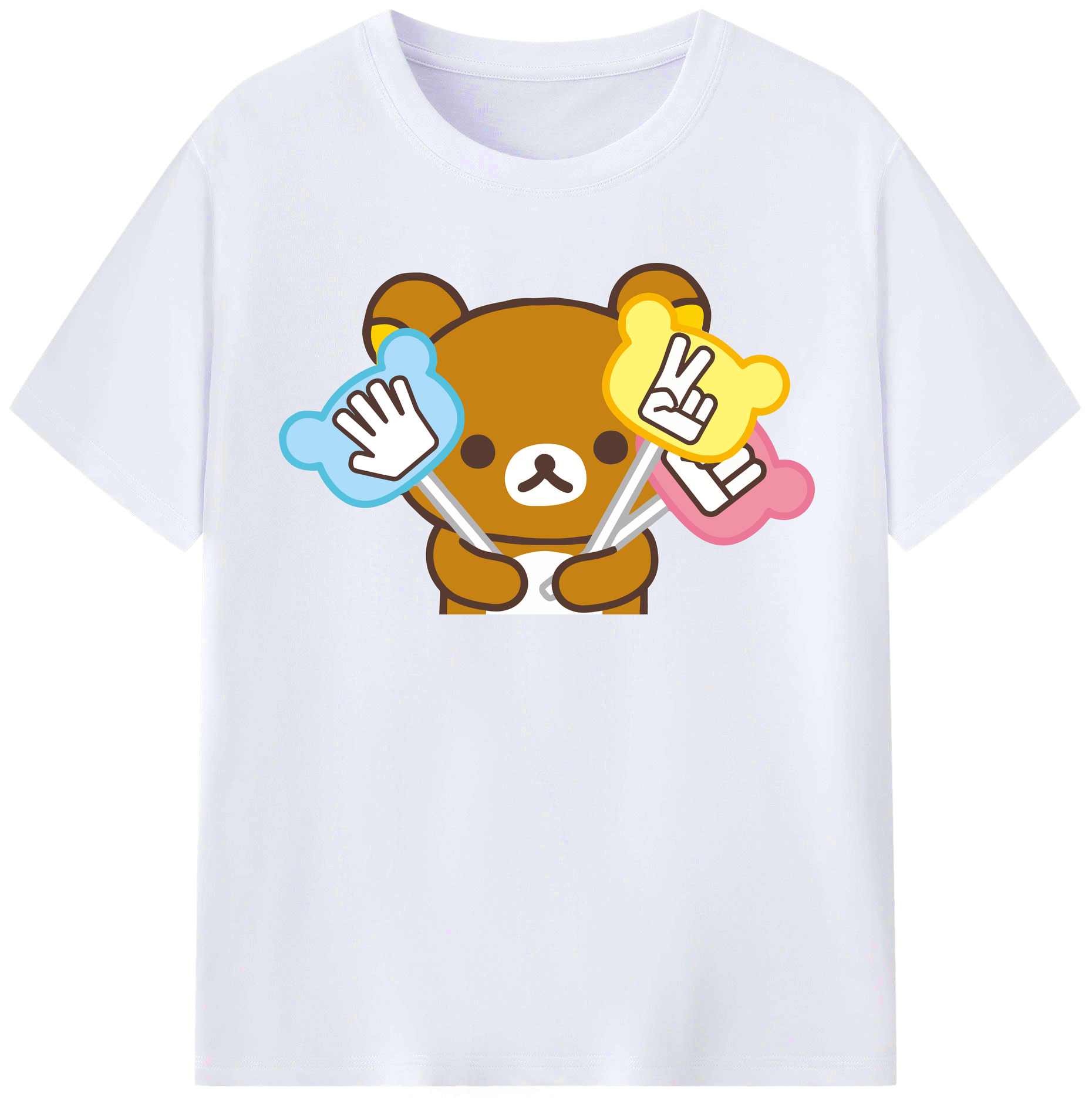 （画像用） リラックマ リラックマ キイロイトリ Rilakkuma Korilakkuma Kiiroitori レディースカジュアルプリントTシャツ（綿100％）