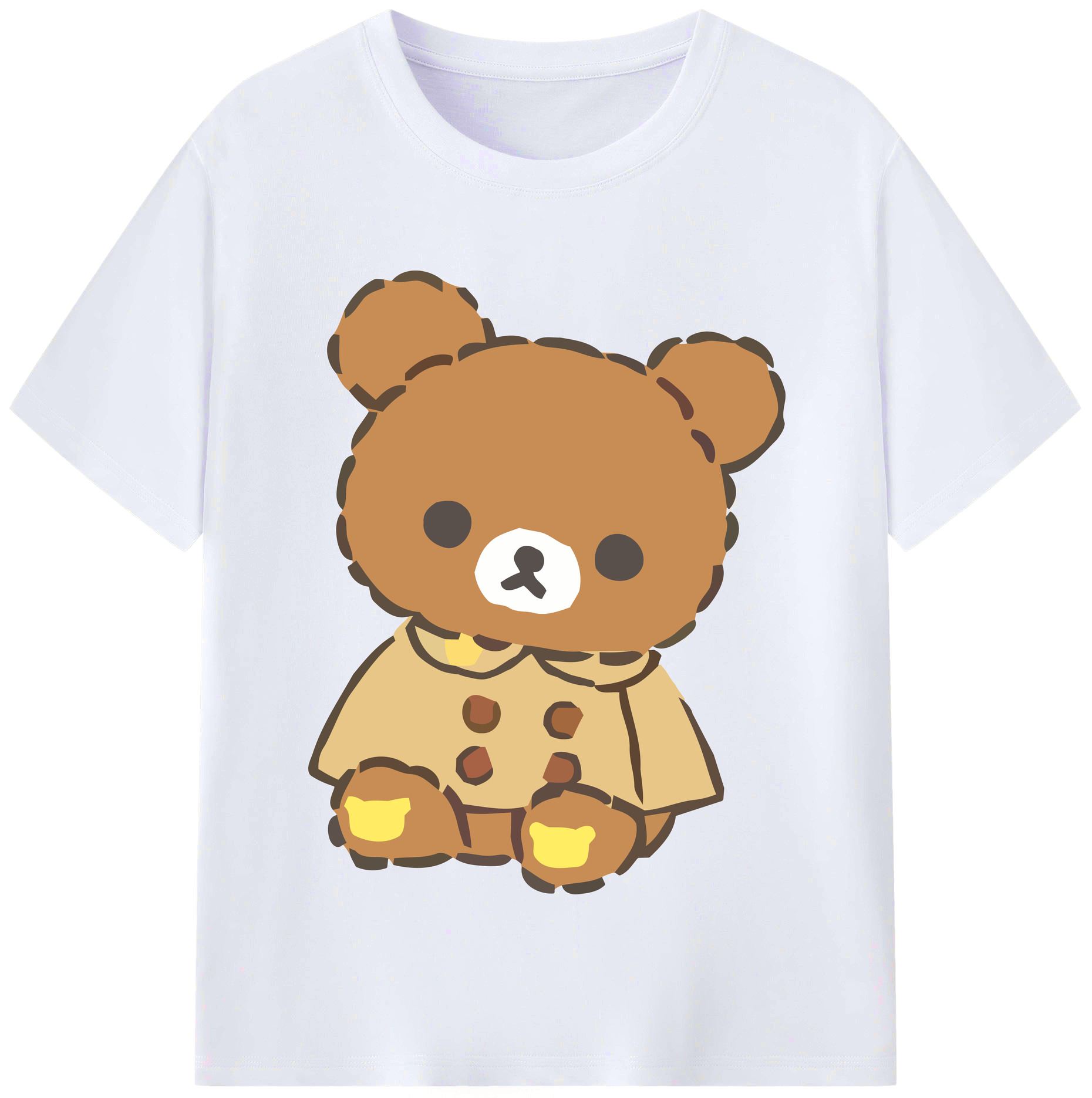 （画像用） リラックマ リラックマ キイロイトリ Rilakkuma Korilakkuma Kiiroitori レディースカジュアルプリントTシャツ（綿100％）