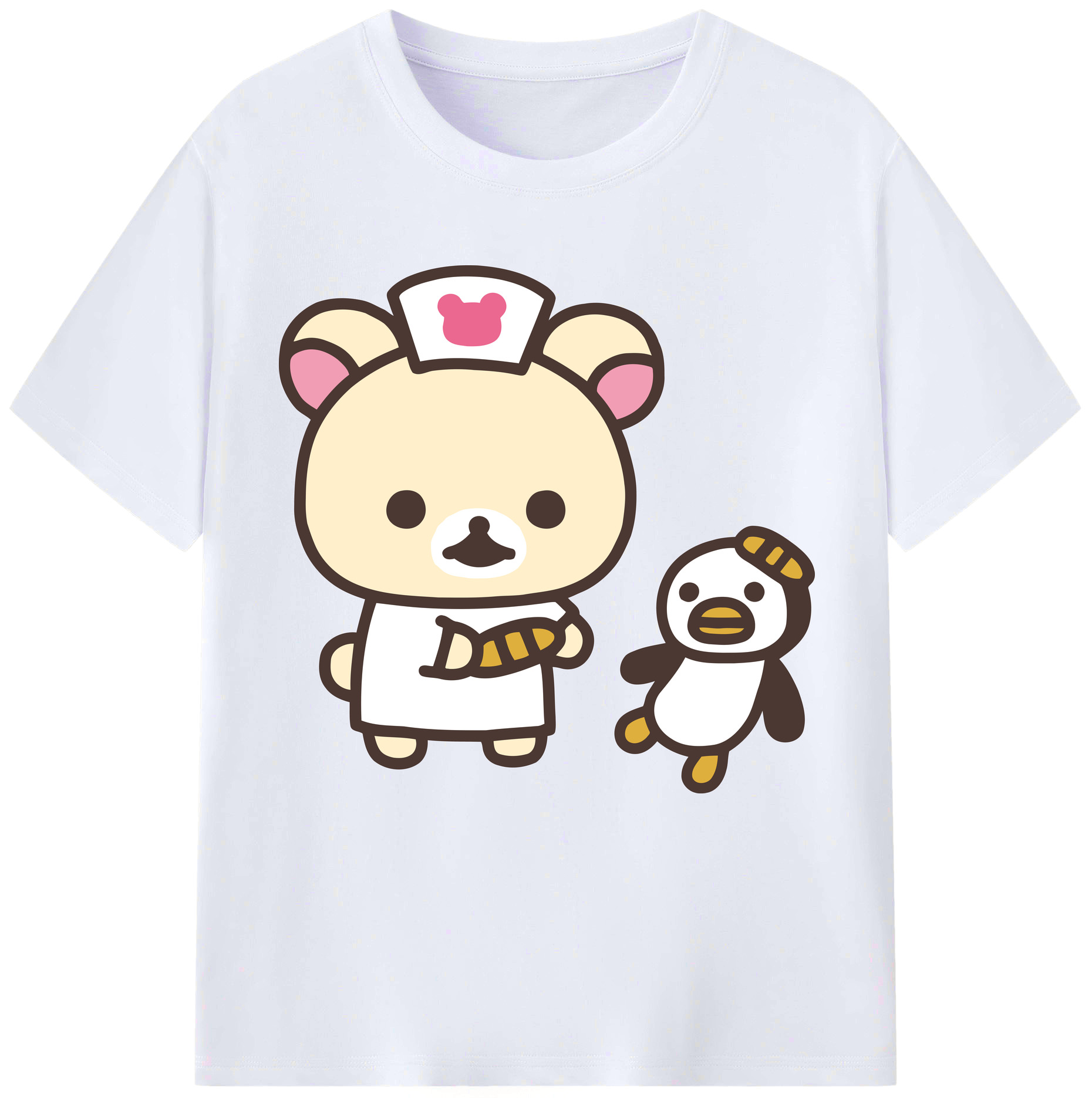 （画像用） リラックマ リラックマ キイロイトリ Rilakkuma Korilakkuma Kiiroitori レディースカジュアルプリントTシャツ（綿100％）