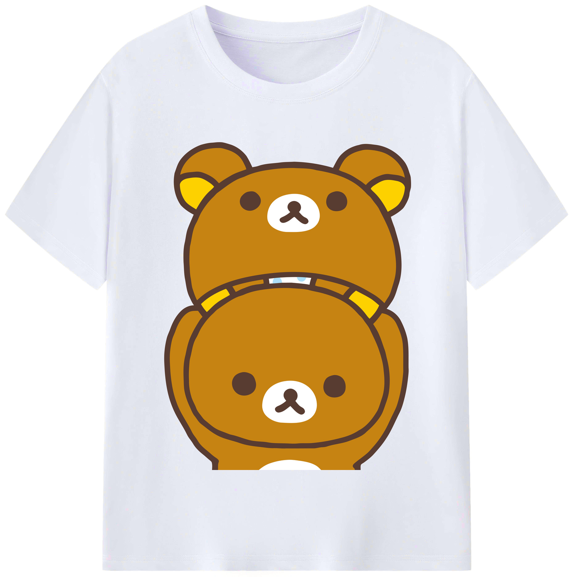 （画像用） リラックマ リラックマ キイロイトリ Rilakkuma Korilakkuma Kiiroitori レディースカジュアルプリントTシャツ（綿100％）