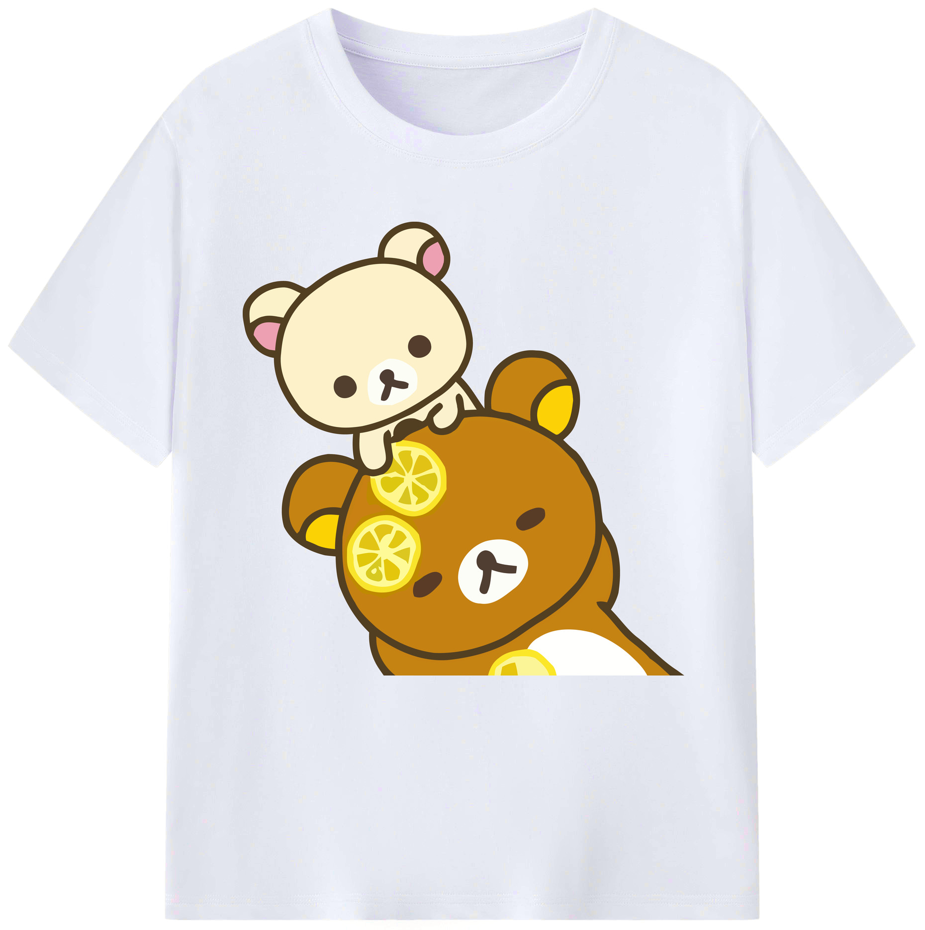（画像用） リラックマ リラックマ キイロイトリ Rilakkuma Korilakkuma Kiiroitori レディースカジュアルプリントTシャツ（綿100％）