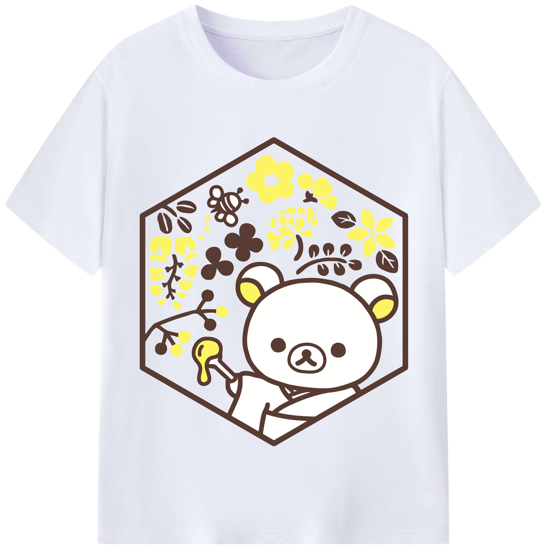 （画像用） リラックマ リラックマ キイロイトリ Rilakkuma Korilakkuma Kiiroitori レディースカジュアルプリントTシャツ（綿100％）