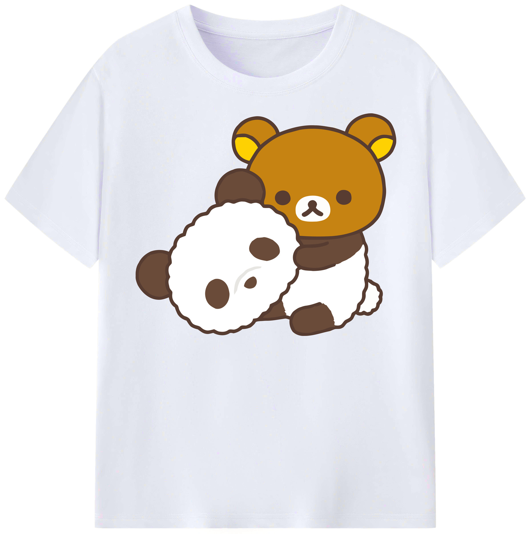 （画像用） リラックマ リラックマ キイロイトリ Rilakkuma Korilakkuma Kiiroitori レディースカジュアルプリントTシャツ（綿100％）